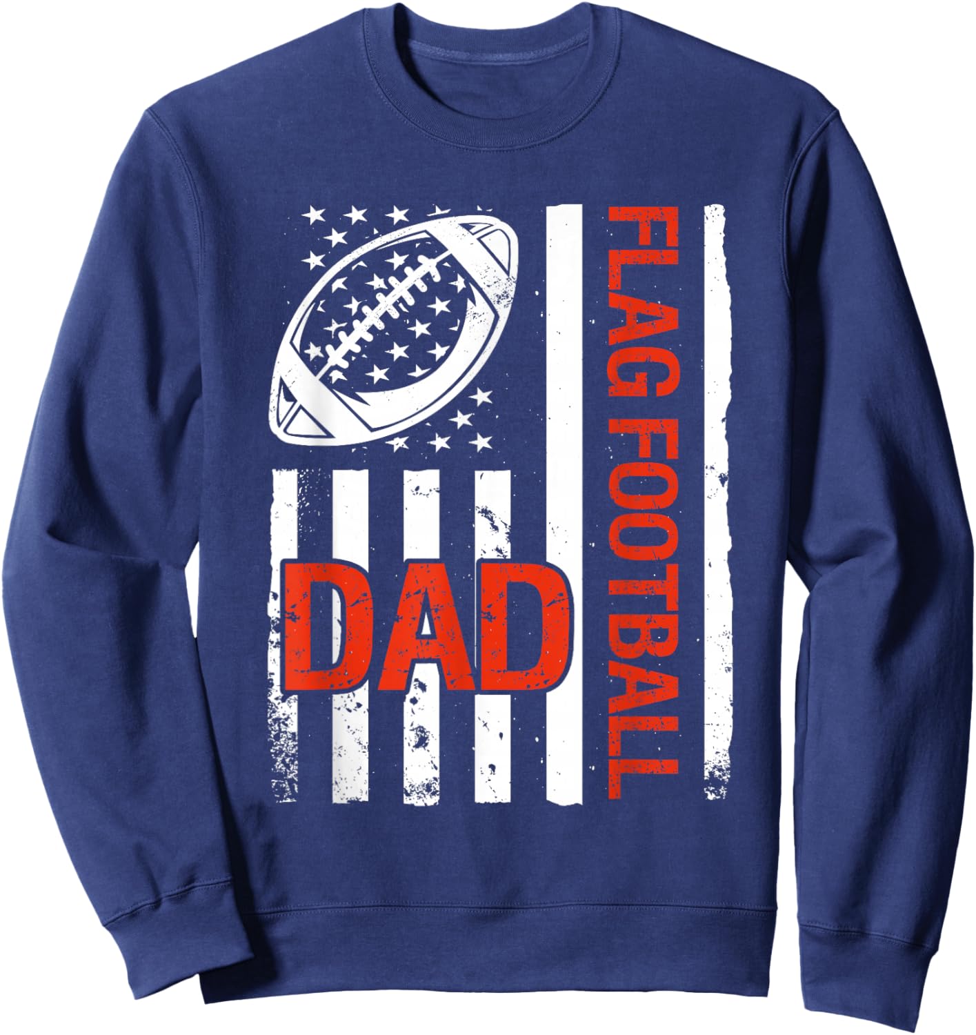 Flag Football Dad USA Flag Sweatshirt - Sweatshirt | Navy