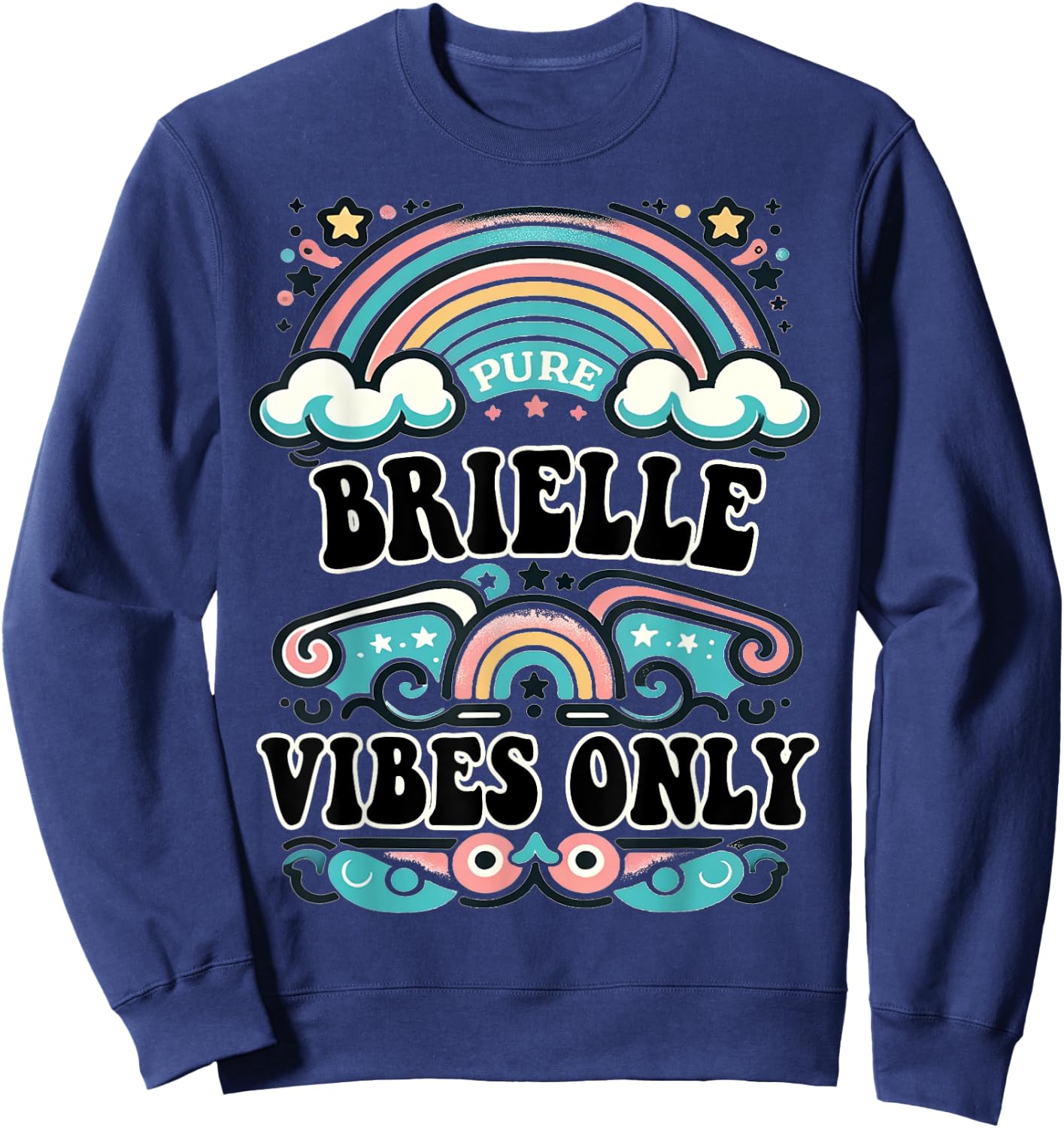 BRIELLE Vibes Only Cute Retro Girls BRIELLE Name Sweatshirt - Sweatshirt | Navy