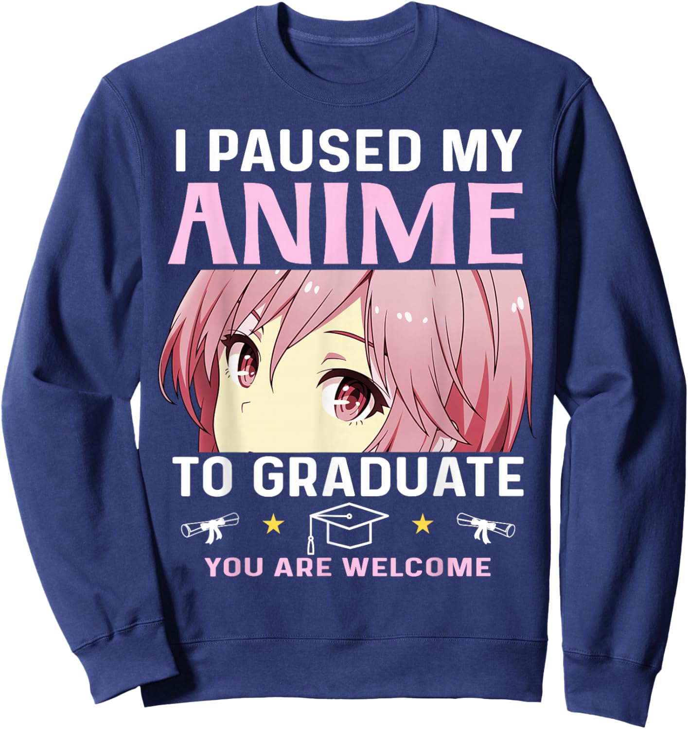 Graduation 5th 8th Grade Class 2025 Anime Middle School Girl Sweatshirt - Sweatshirt | Navy