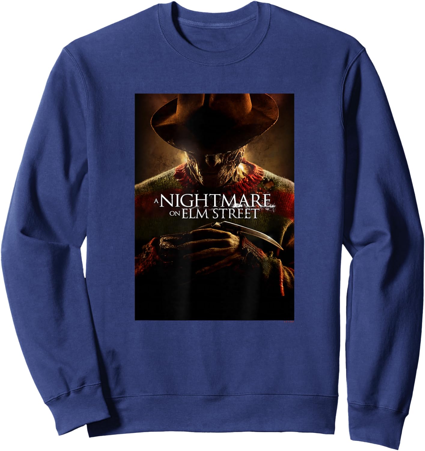 A Nightmare On Elm Street Halloween Freddy Krueger Poster Sweatshirt - Sweatshirt | Navy