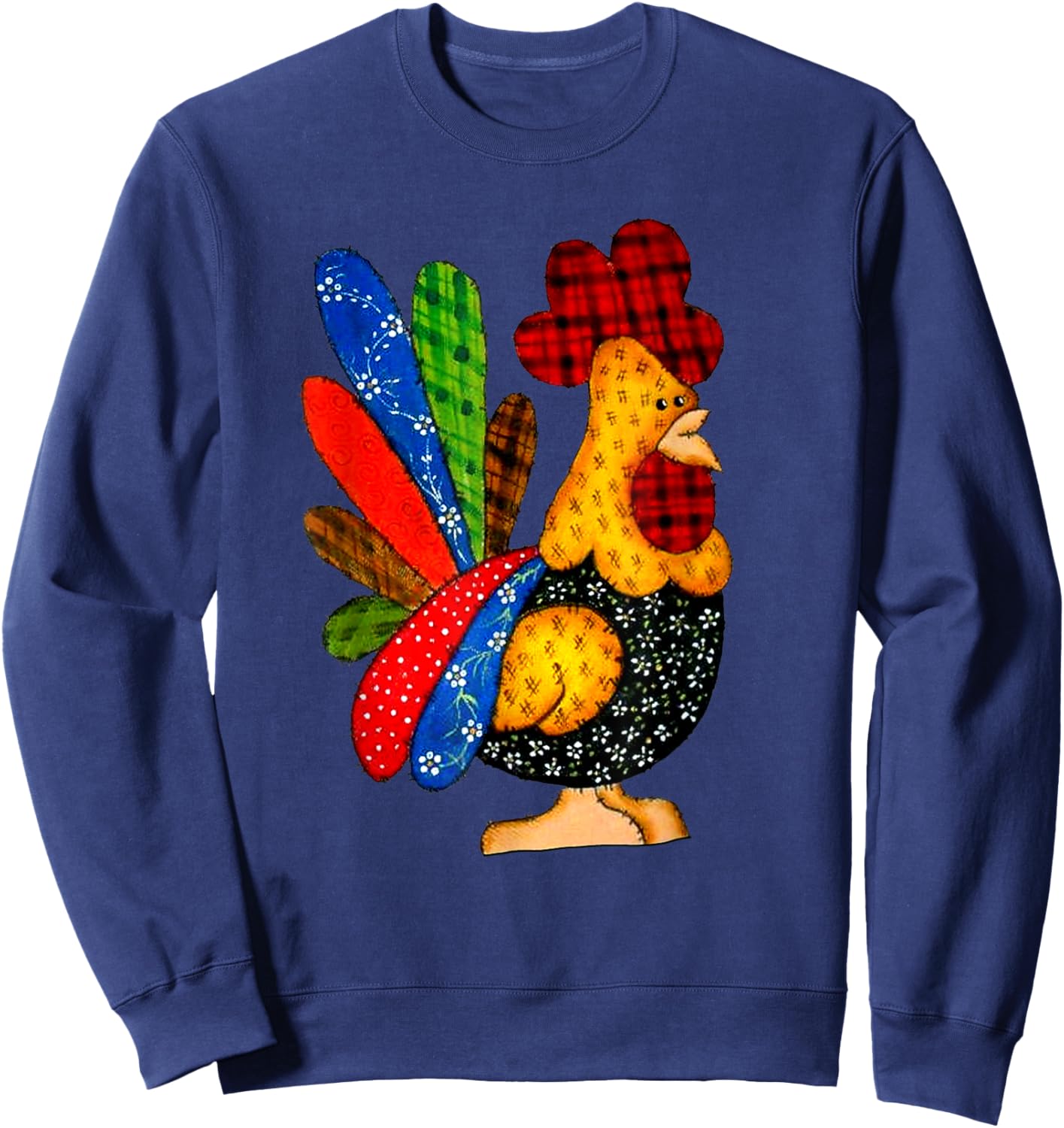 Quilting Chicken Funny Sewing Machine Sweatshirt - Sweatshirt | Navy