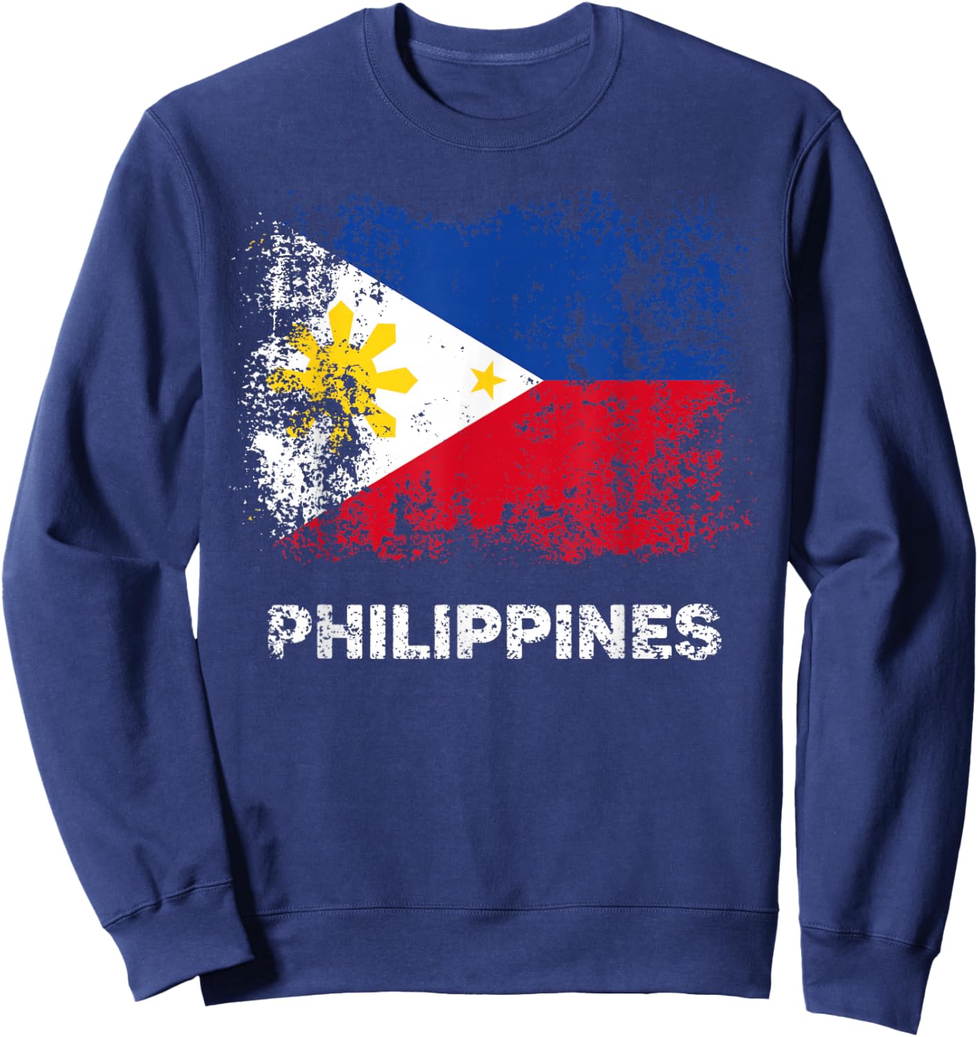 Philippine Flag Shirt Filipino Patriotic Philippines Flag Sweatshirt - Sweatshirt | Navy