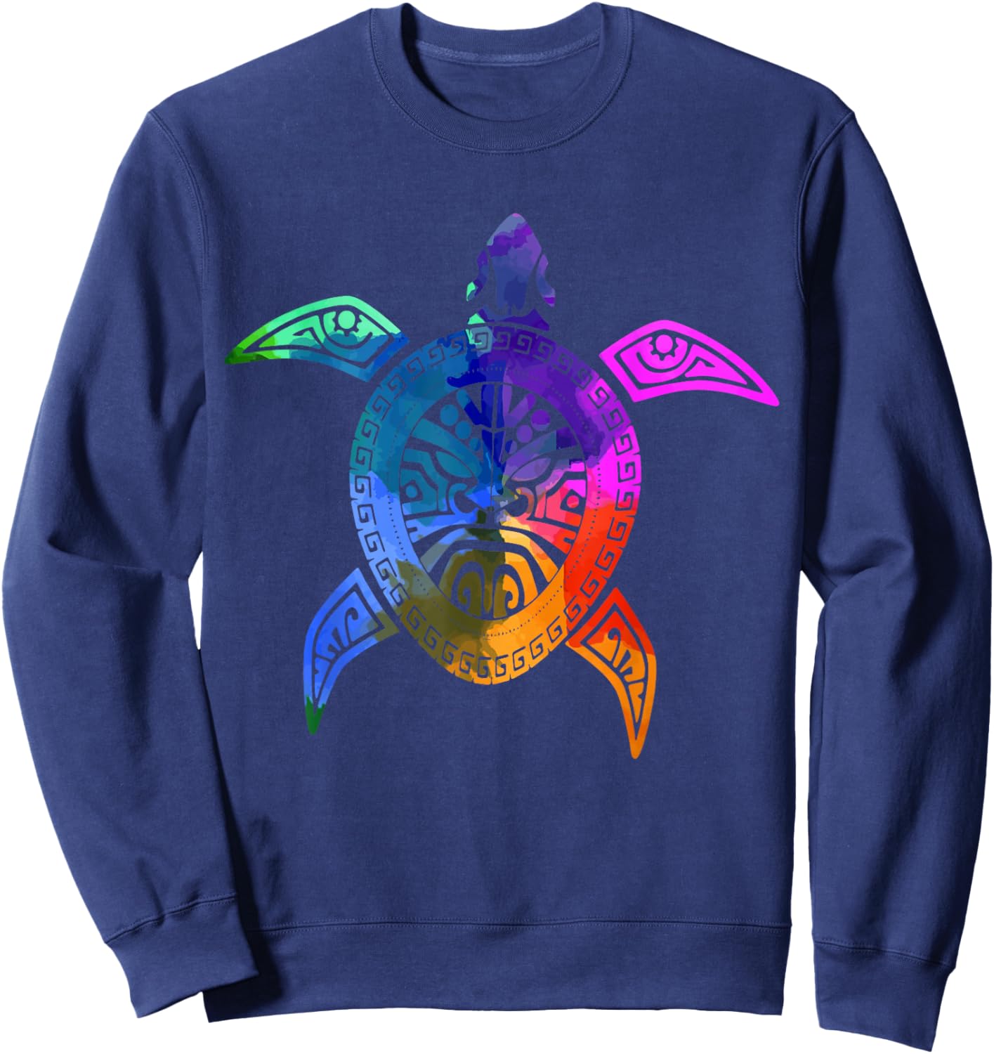 Turtle Hawaiian Tribal Pattern Diver Sweatshirt - Sweatshirt | Navy