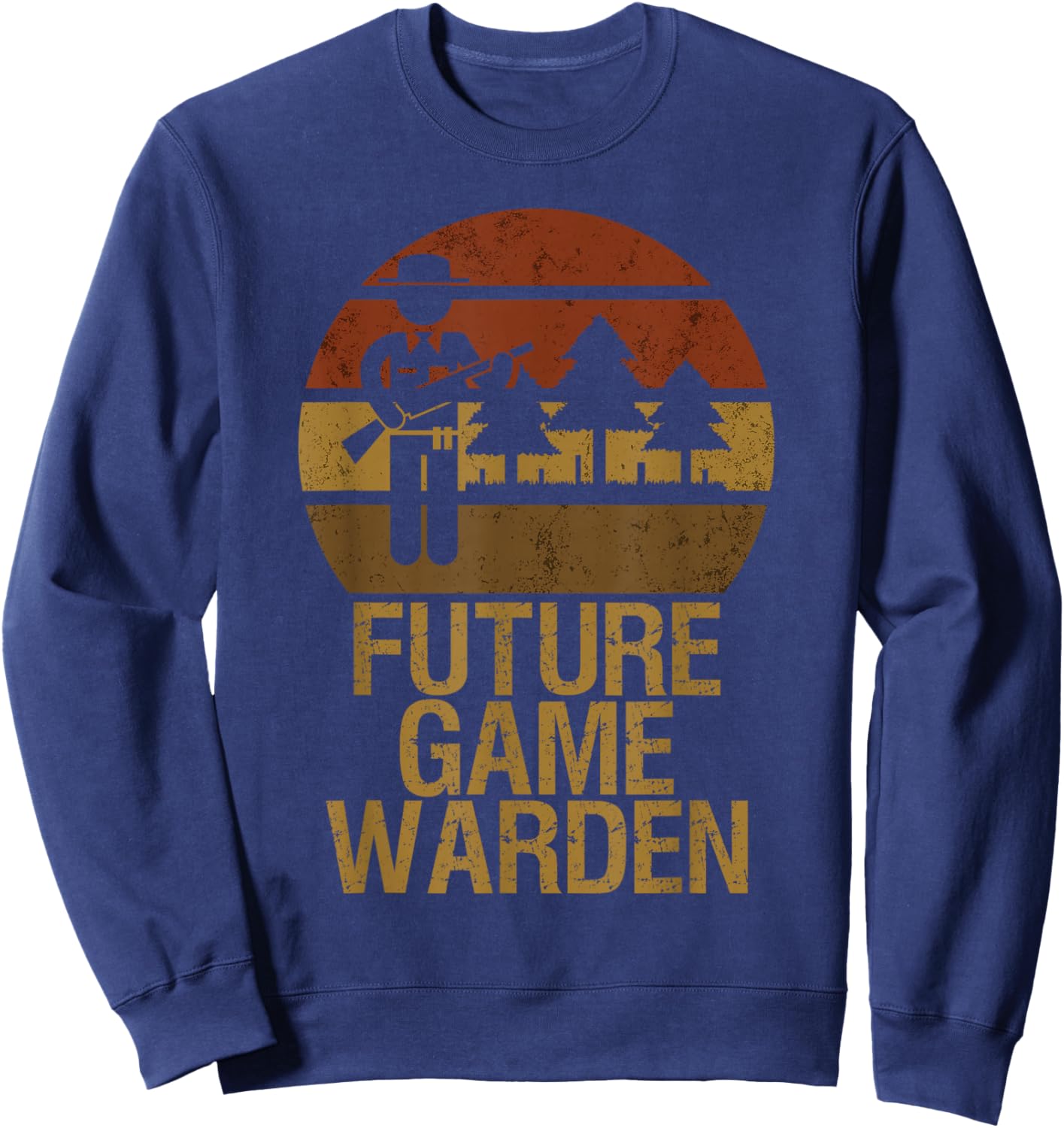Future Game Warden Shirt Retro Funny Game Warden Outfit Sweatshirt - Sweatshirt | Navy