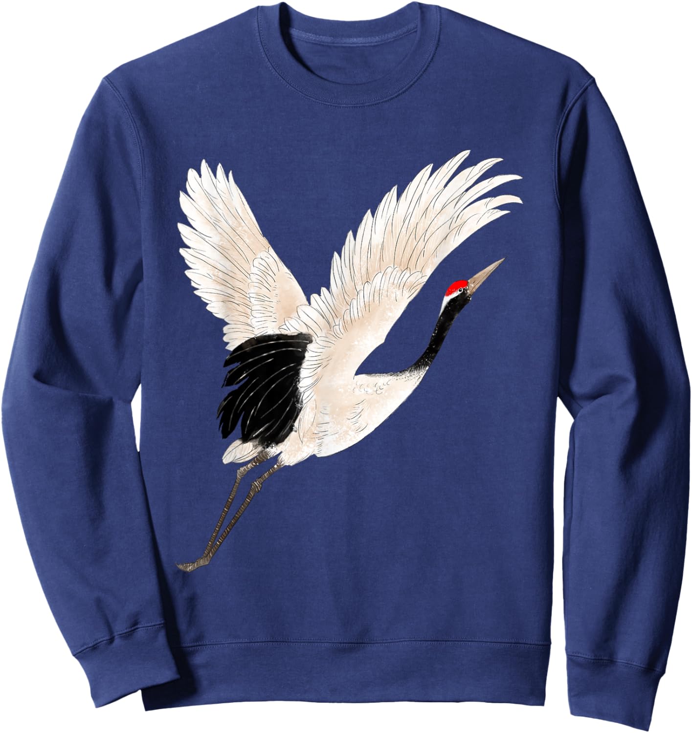 Snow Crane Bird White Bird Watching Expert Bird Photographer Sweatshirt - Sweatshirt | Navy