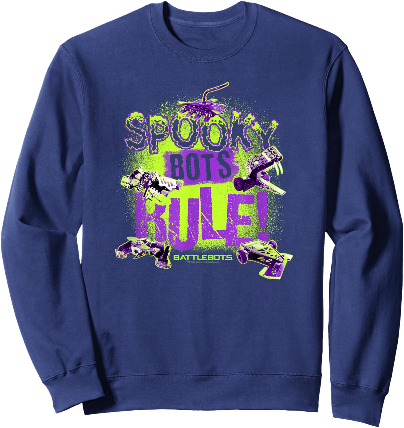 BattleBots Halloween Spooky Bots Rule! Group Poster Sweatshirt - Sweatshirt | Navy
