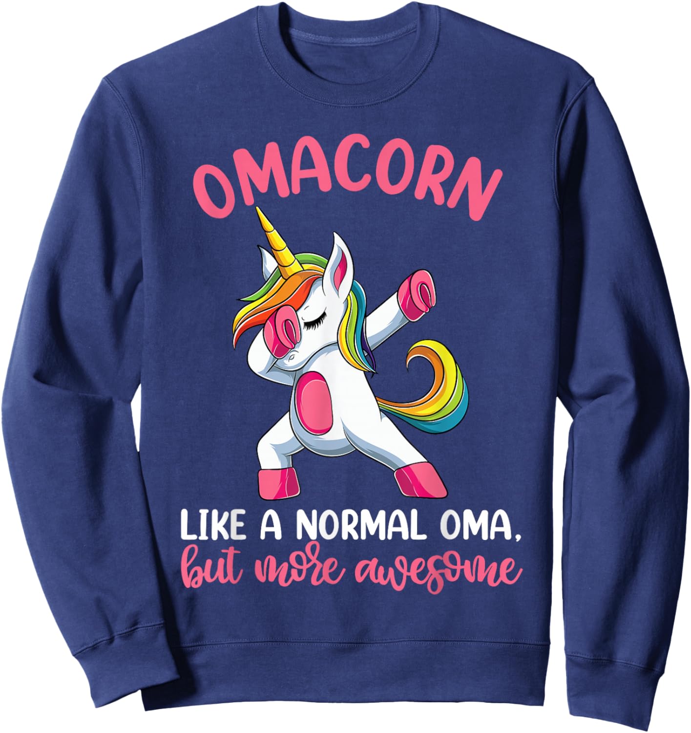 Omacorn Grandma Unicorn Shirts, Unicorn Birthday Sweatshirt - Sweatshirt | Navy