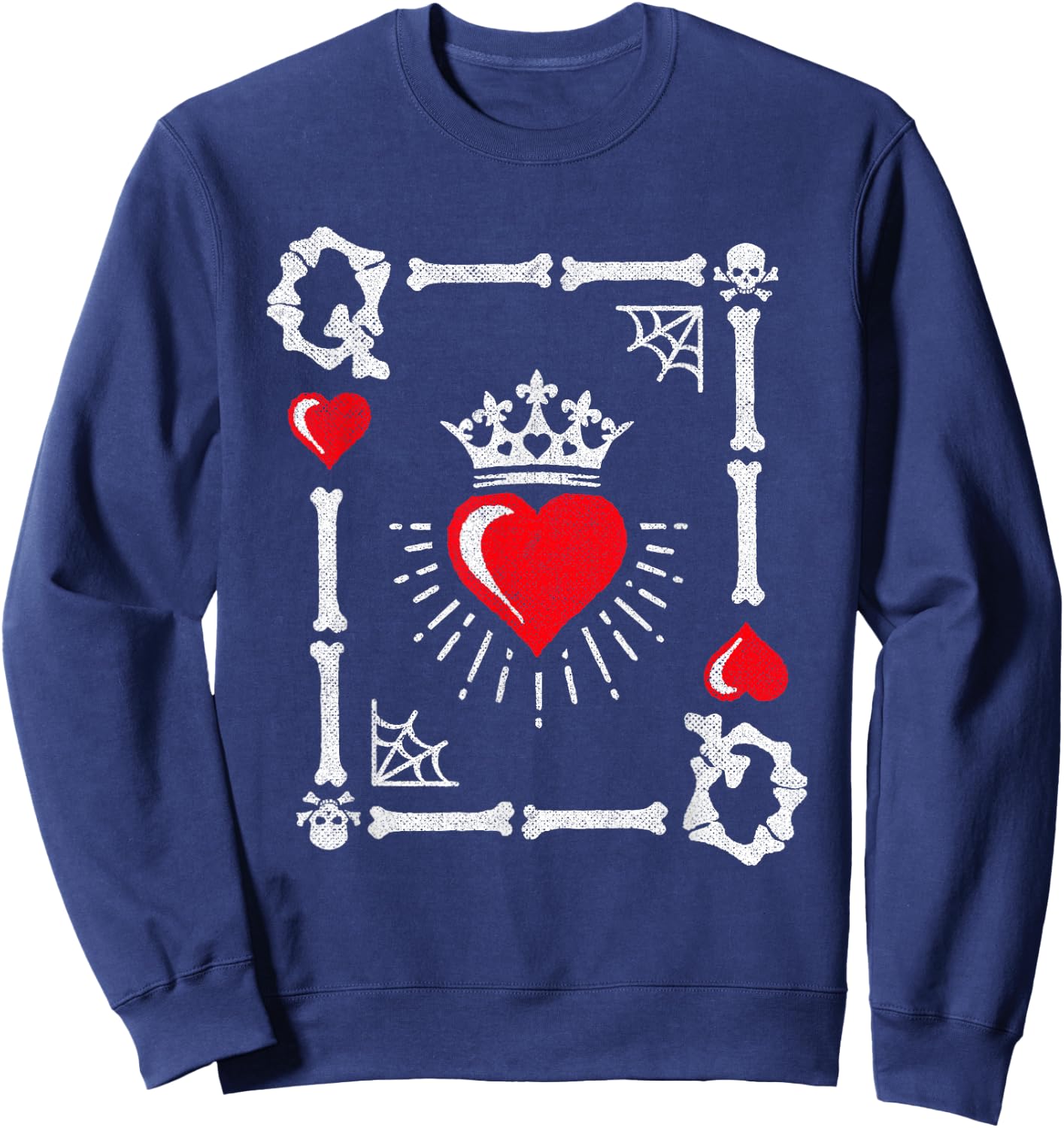 Queen of Hearts Card Costume - Halloween Queen of Hearts Sweatshirt - Sweatshirt | Navy