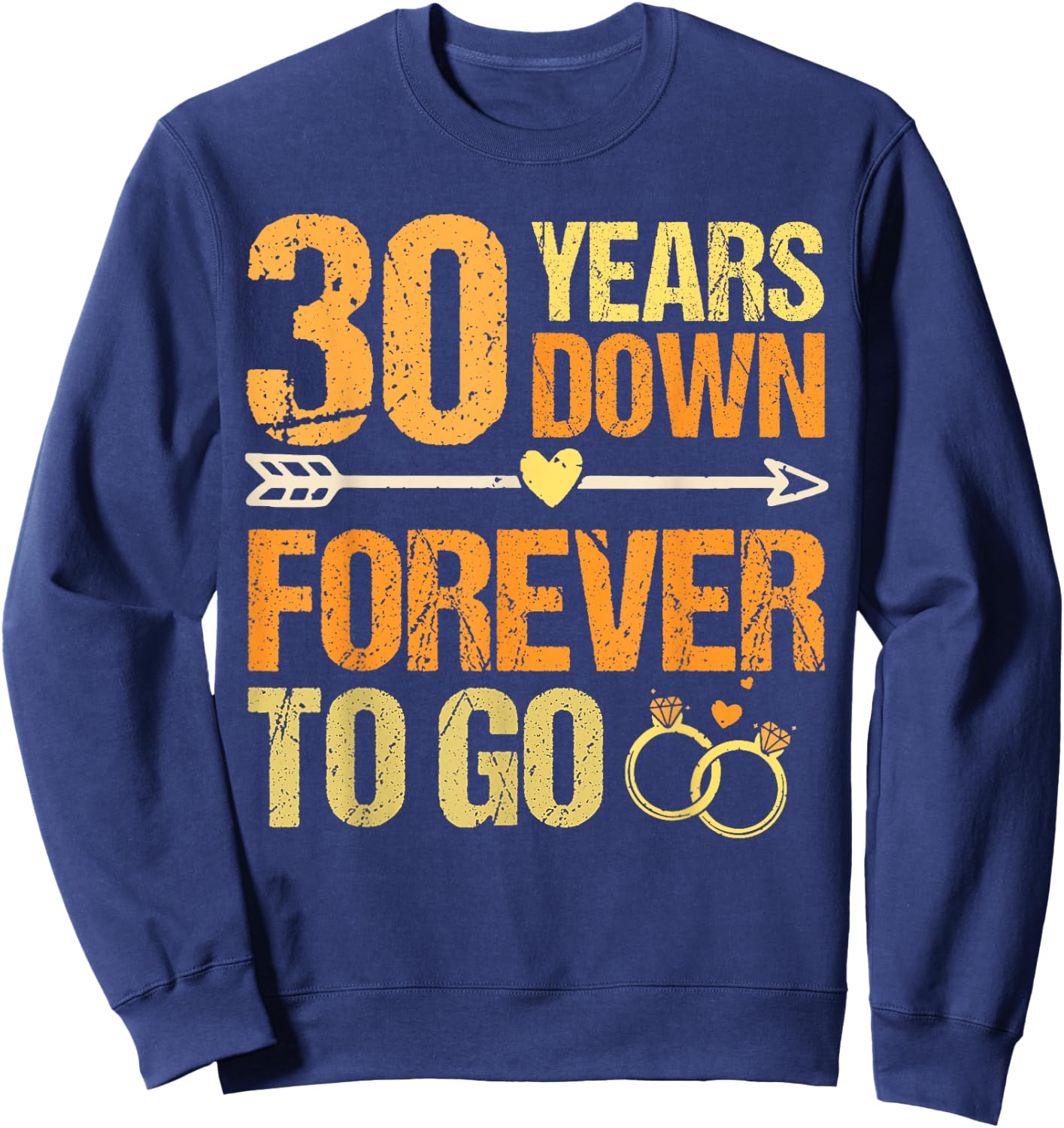 30 Years Down Forever 30th Wedding Anniversary Couple Sweatshirt - Sweatshirt | Navy