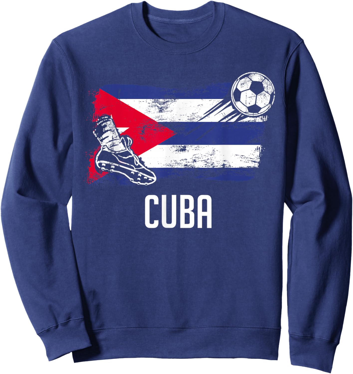 Cuba Flag Jersey Cuban Soccer Team Cuban Sweatshirt - Sweatshirt | Navy
