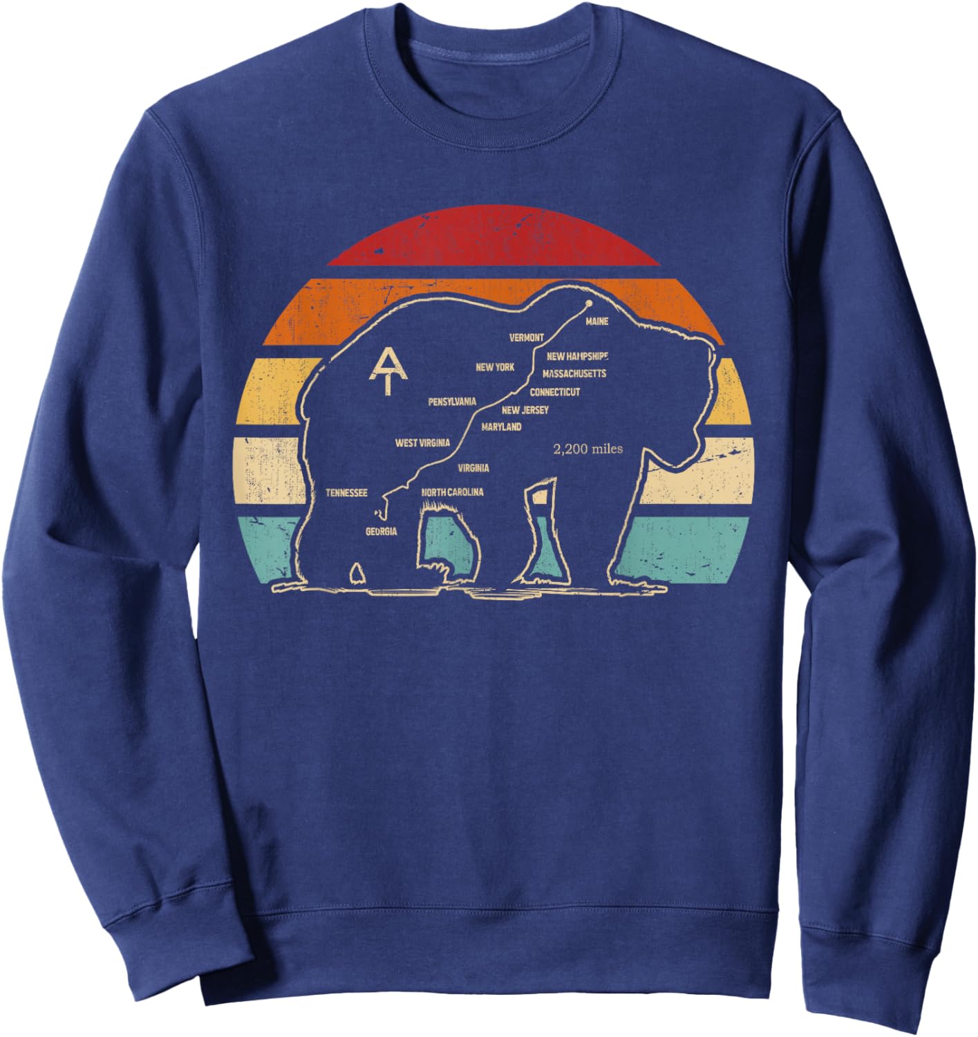 Appalachian Trail, Bear Symbol Of Appalachian National Park Sweatshirt - Sweatshirt | Navy
