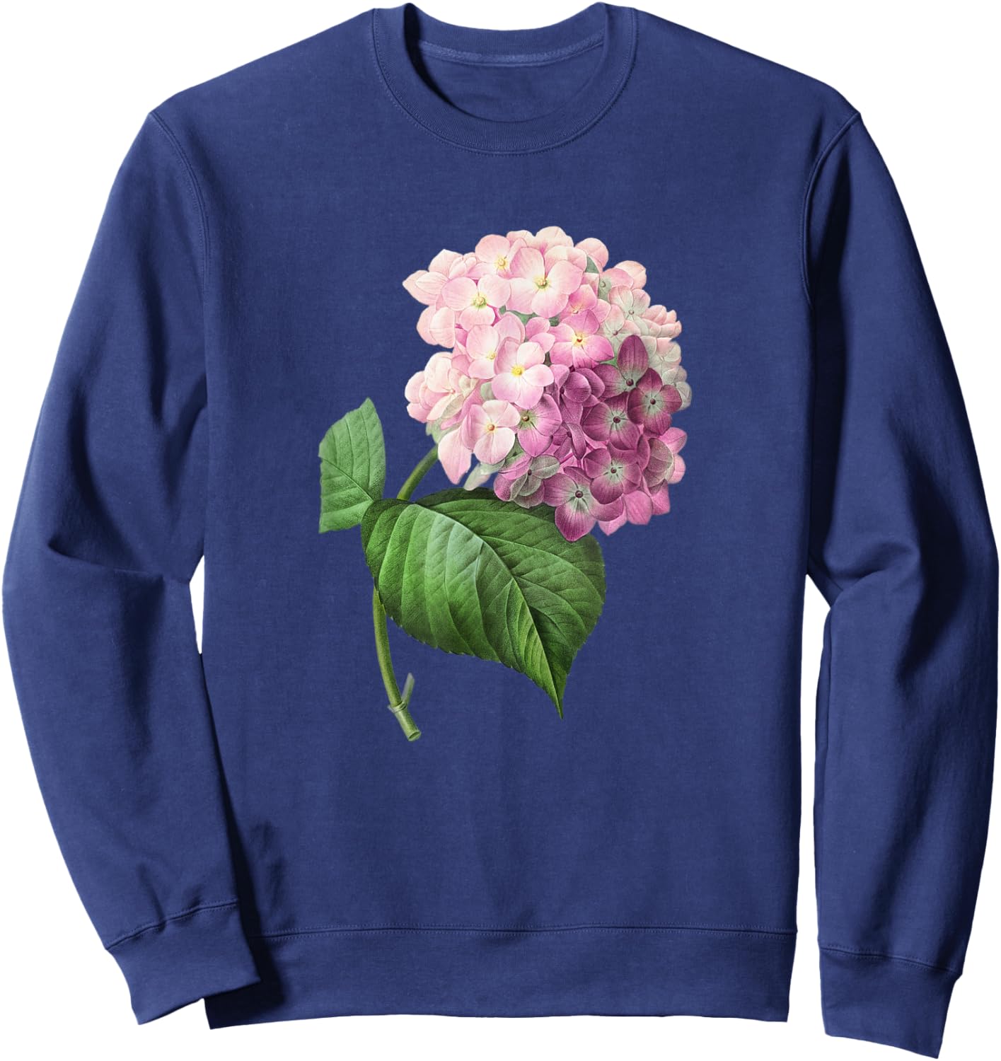 Vintage Romantic Beautiful Hydrangea Flower Floral Art Shirt Sweatshirt - Sweatshirt | Navy