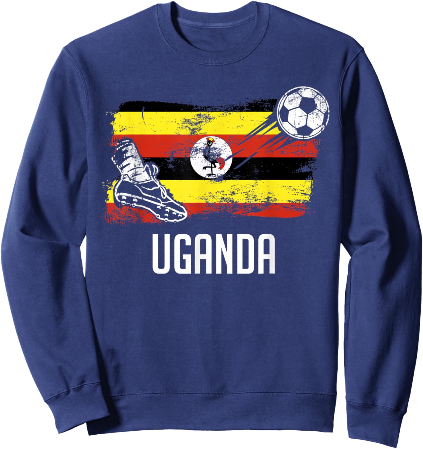 Uganda Flag Jersey Ugandan Soccer Team Ugandan Sweatshirt - Sweatshirt | Navy