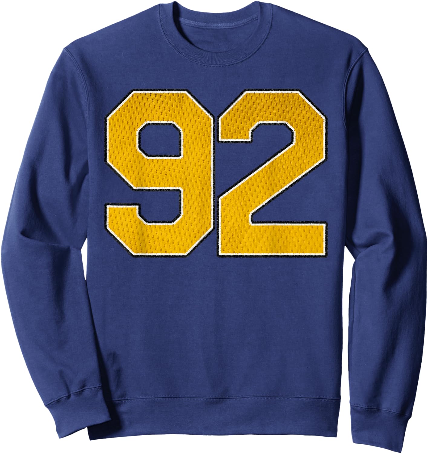 Gold Number 92 Athlete Sports Jersey Supporter Fanwear Sweatshirt - Sweatshirt | Navy