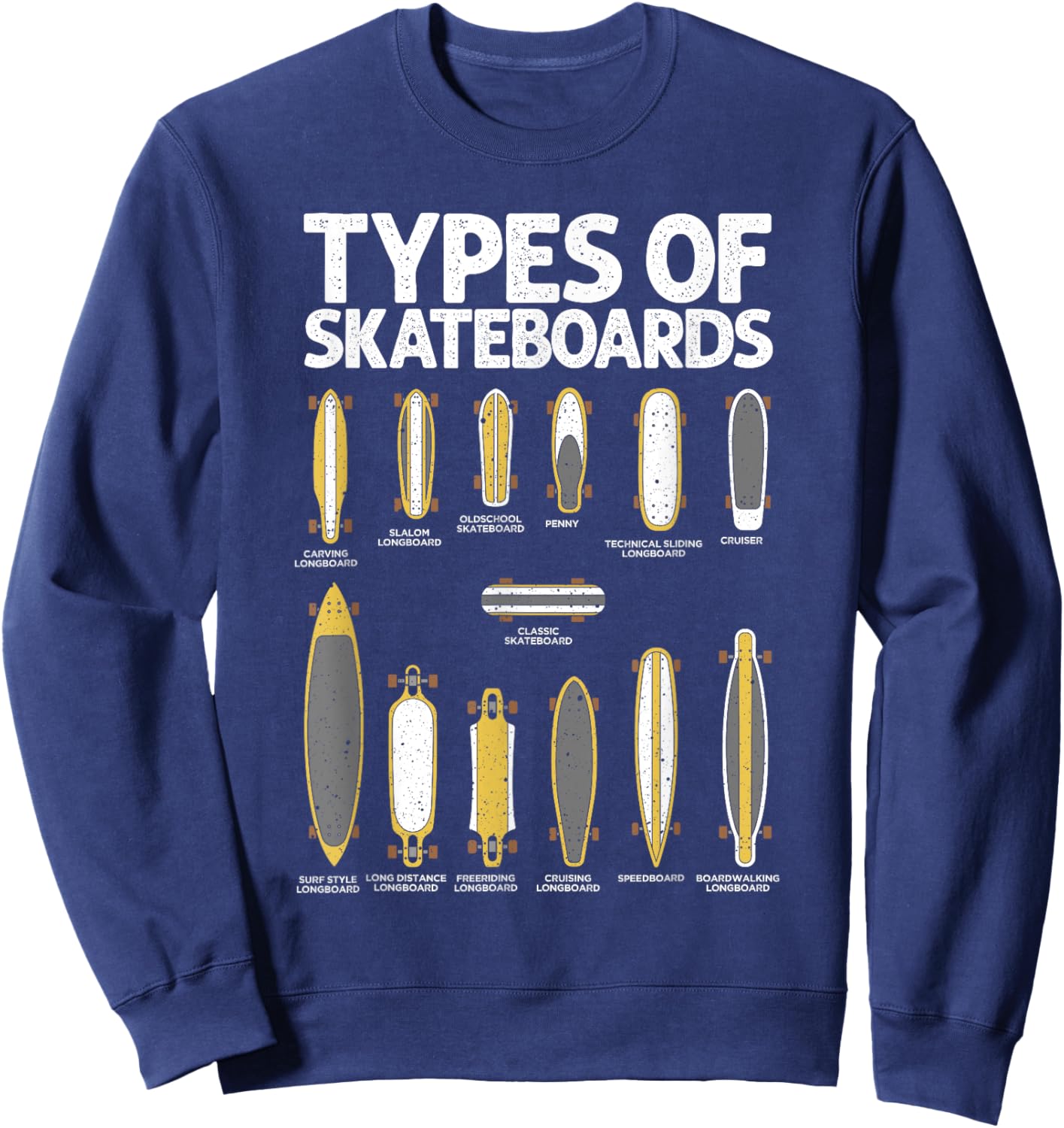 Funny Skateboard Art For Teens Boys Girls Skateboarding Sweatshirt - Sweatshirt | Navy