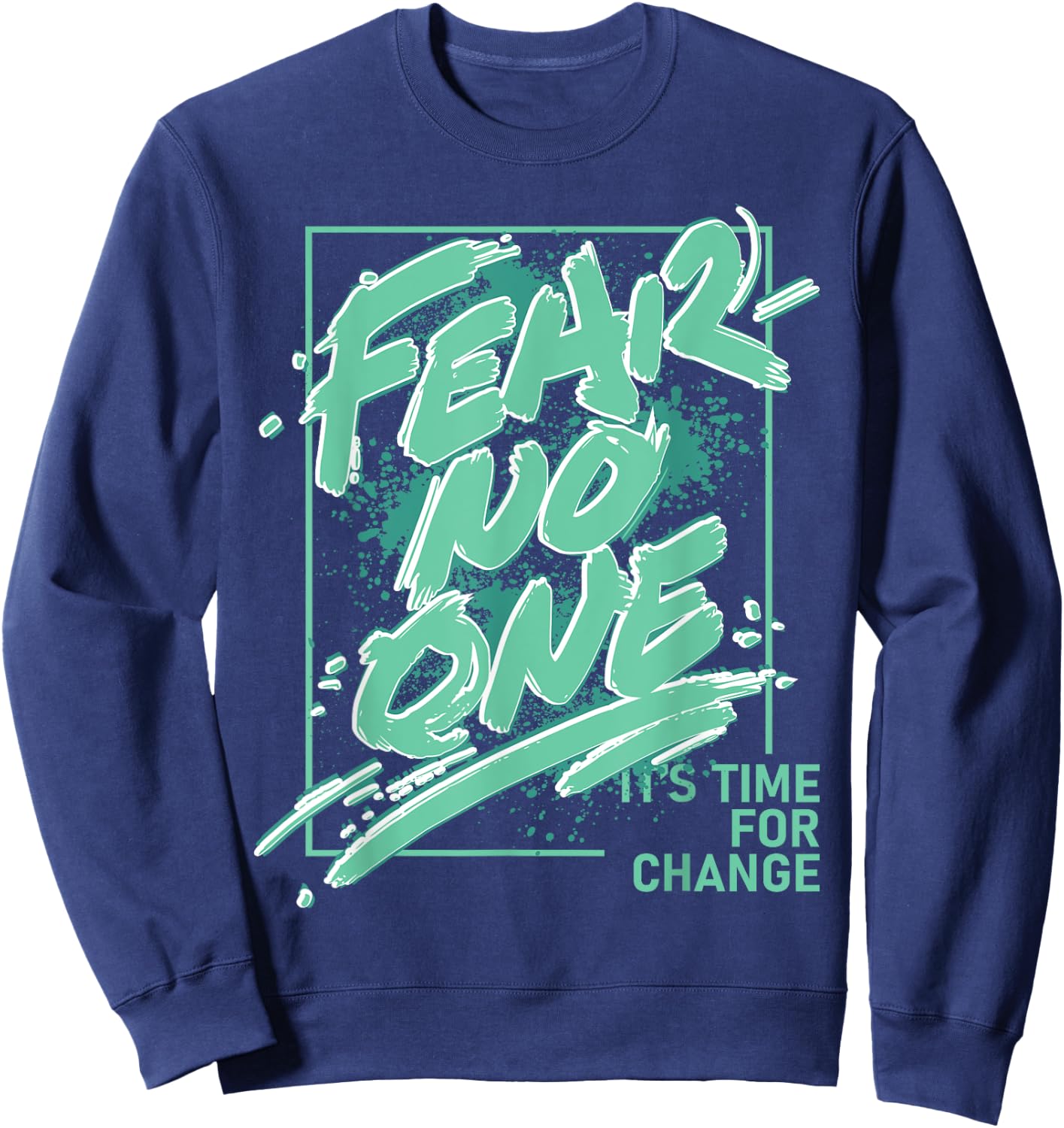 Fear No One Retro Green Glow 1s Matching Women Sweatshirt - Sweatshirt | Navy