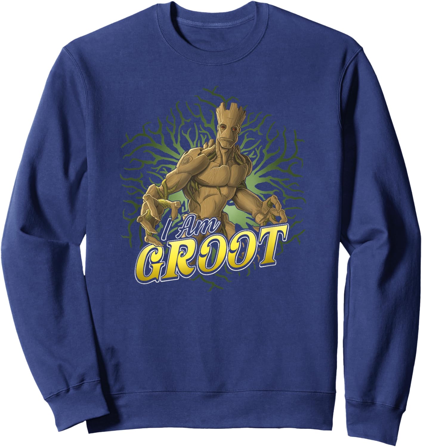 Marvel Guardians Of The Galaxy I Am Adult Groot Roots Poster Sweatshirt - Sweatshirt | Navy