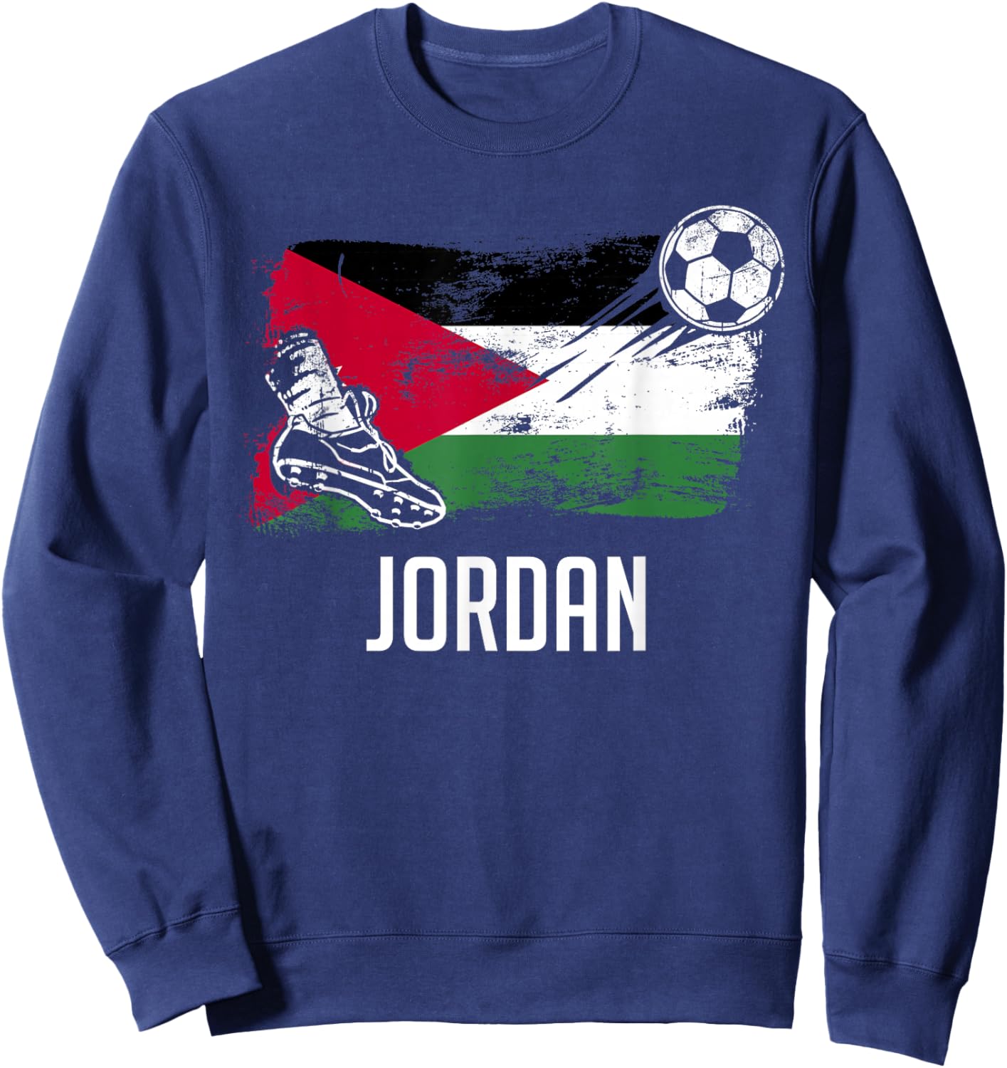 Jordan Flag Jersey Jordanian Soccer Team Jordanian Sweatshirt - Sweatshirt | Navy