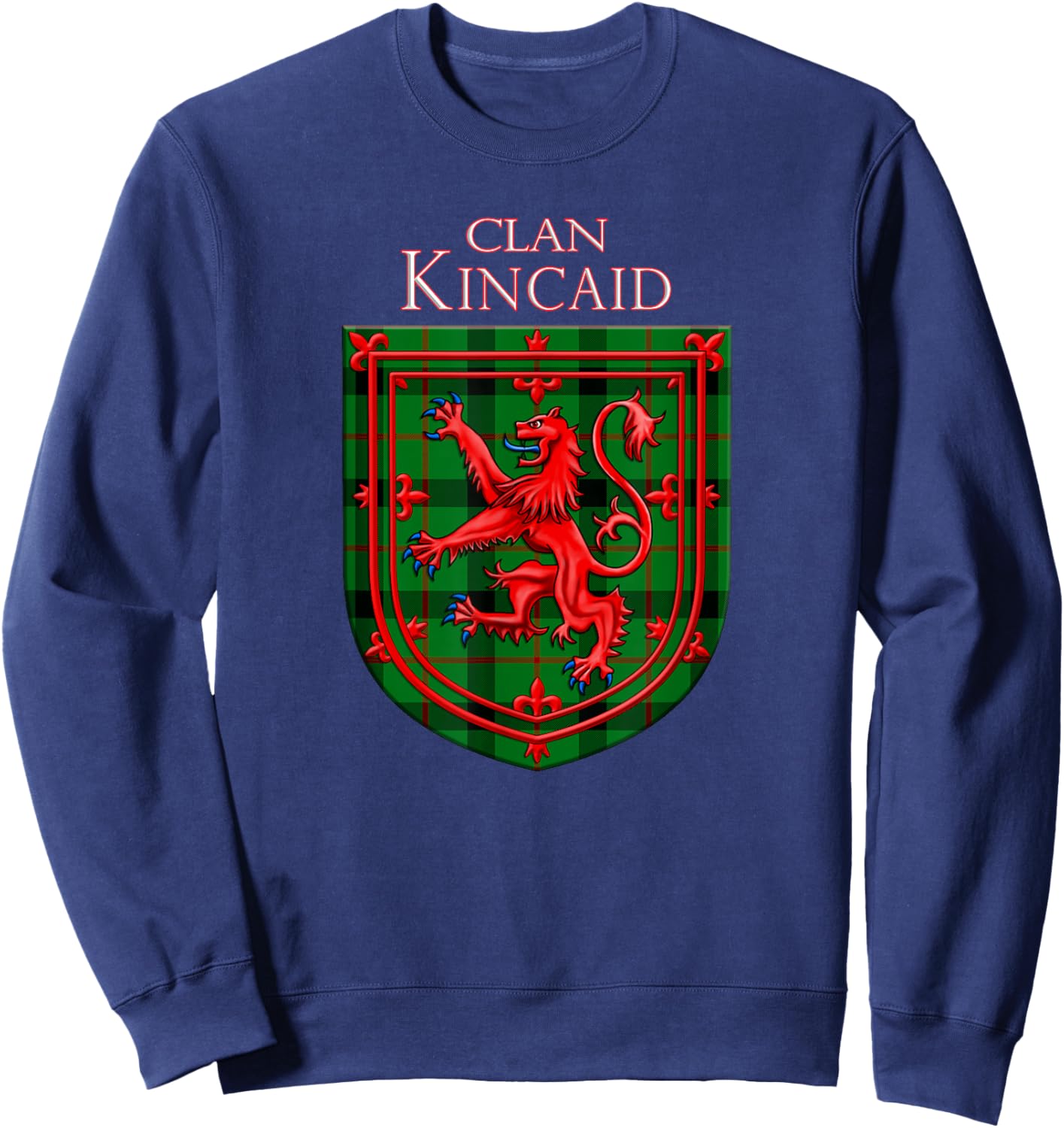 Kincaid Tartan Scottish Plaid Lion Rampant Sweatshirt - Sweatshirt | Navy