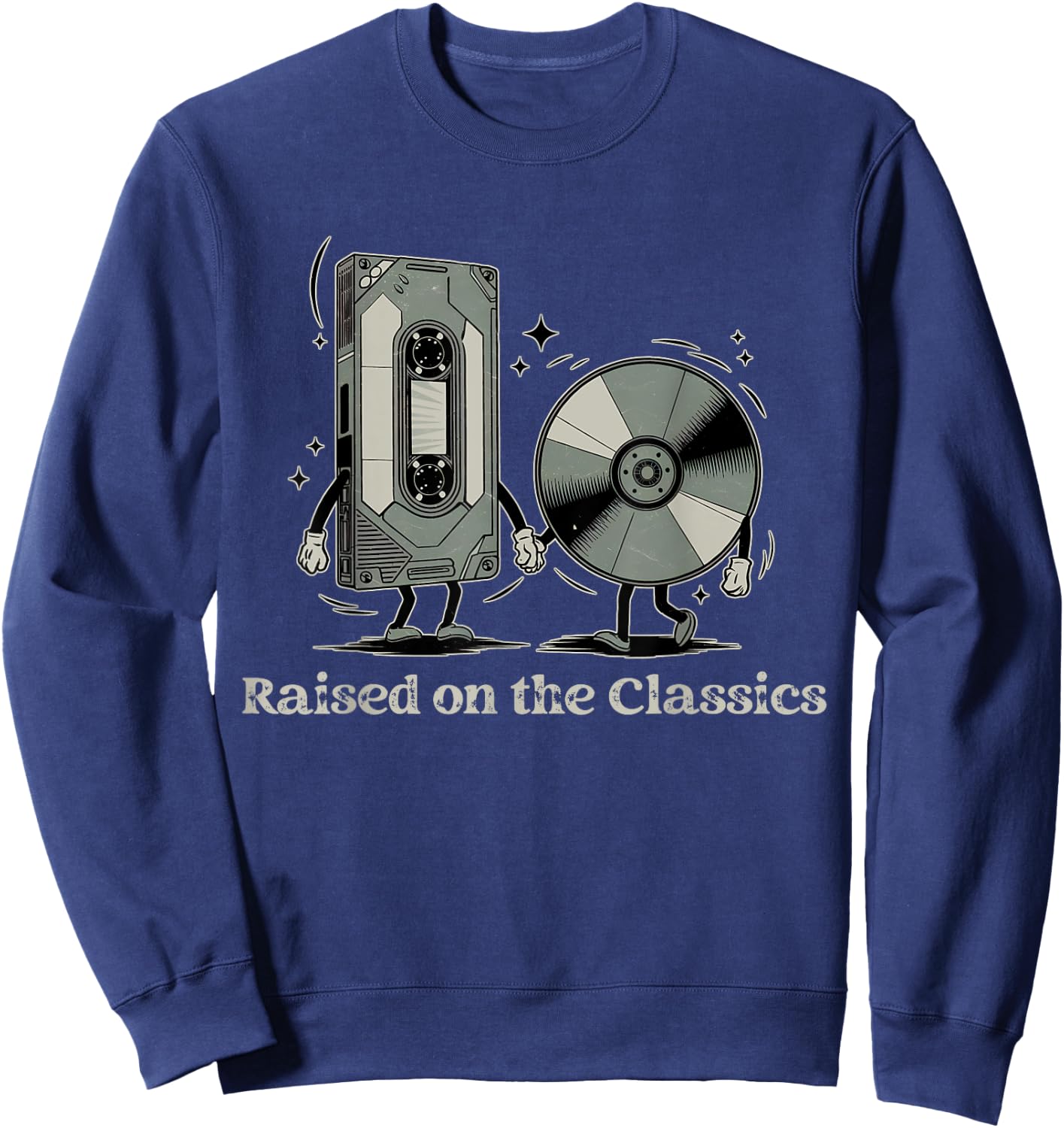 Raised on the Classics – Nostalgic VHS, DVD, 4k Bluray Disc Sweatshirt - Sweatshirt | Navy