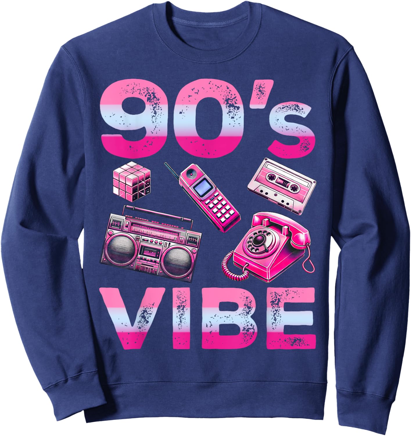 90s Vibe 1990s Vintage Style Nineties Retro Party Sweatshirt - Sweatshirt | Navy