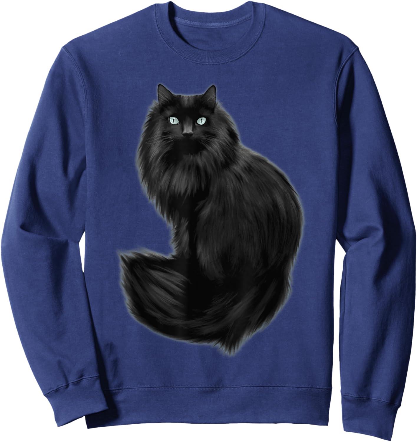 Beautiful Maine Coon Cat With Pretty Eyes Long Hair Cat Sweatshirt - Sweatshirt | Navy