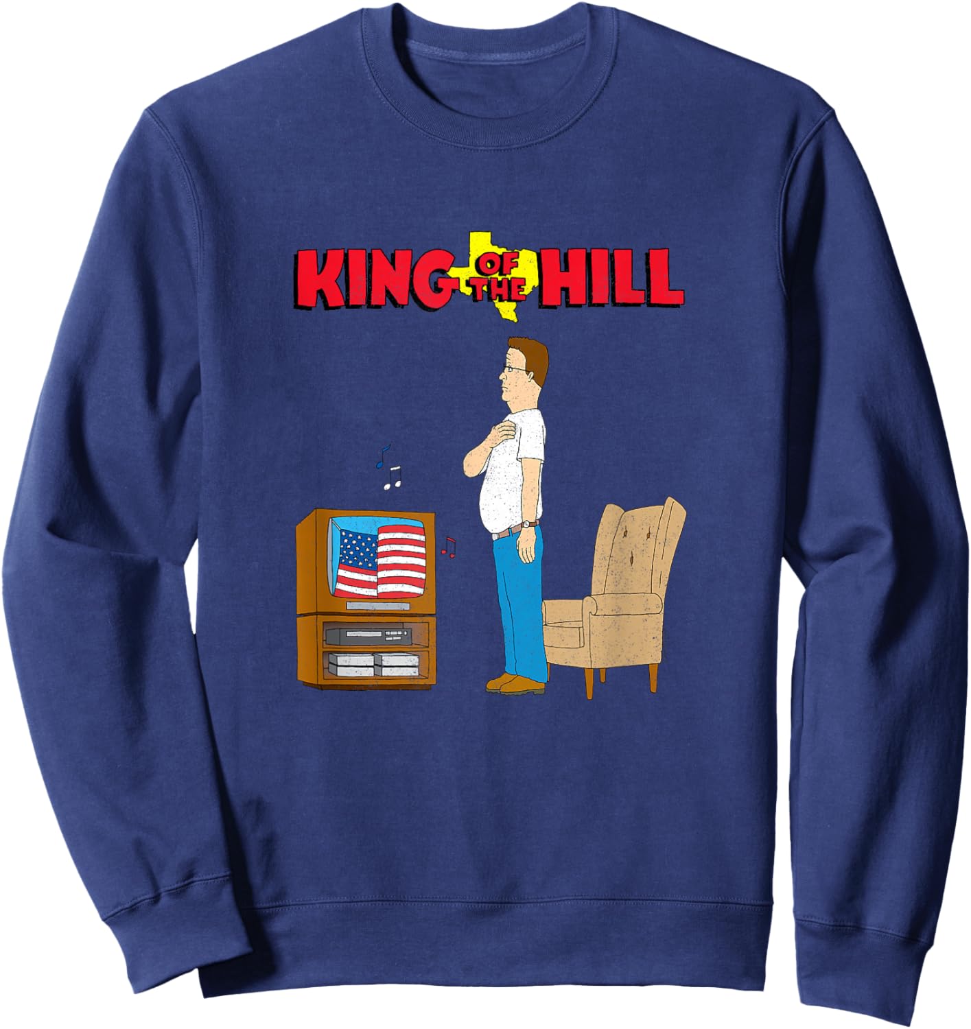 King of The Hill Hank Star Spangled Banner Cartoon Sweatshirt - Sweatshirt | Navy