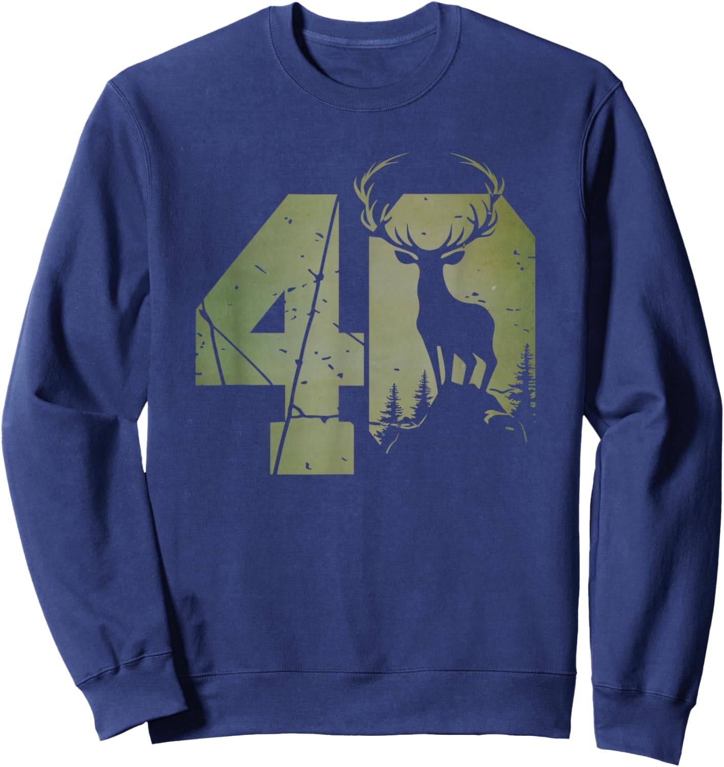 Stag Design for Hunters 40th Birthday or Anniversary Sweatshirt - Sweatshirt | Navy