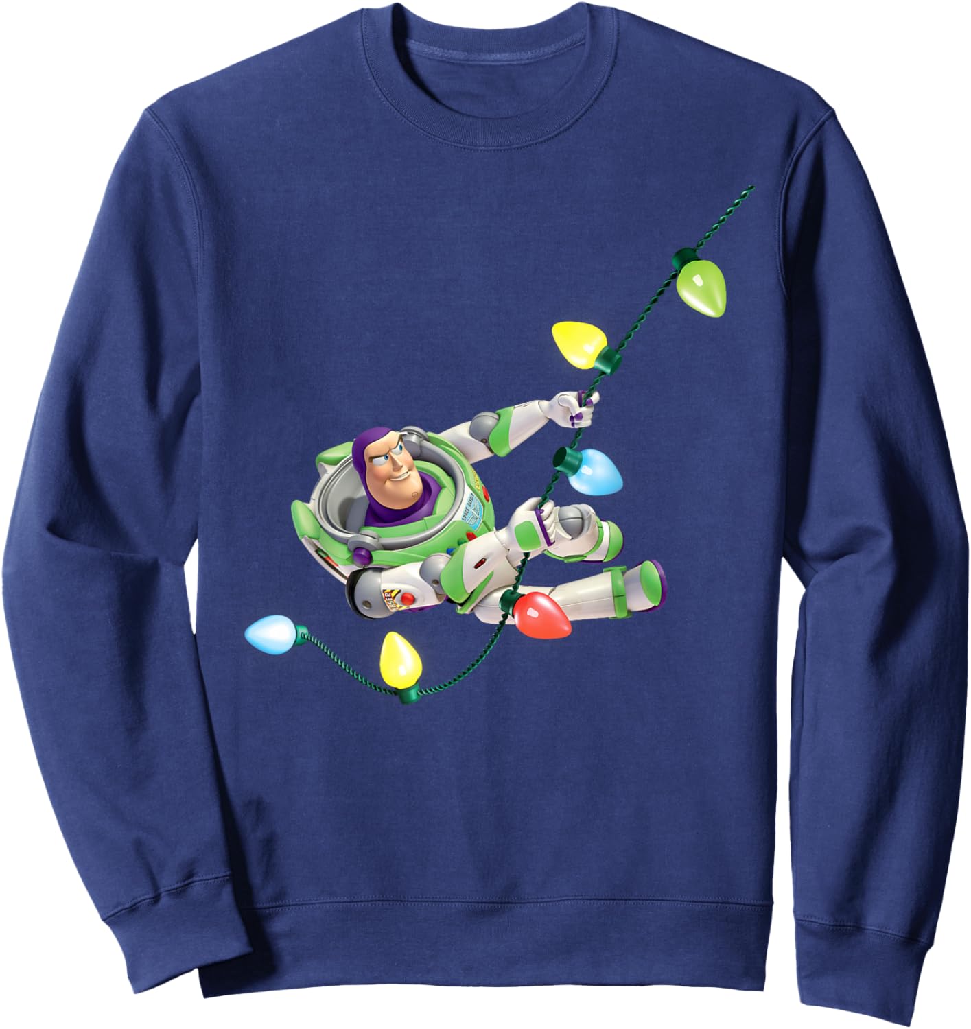 Disney Pixar Toy Story Buzz Lightyear Christmas Lights Sweatshirt - Sweatshirt | Navy