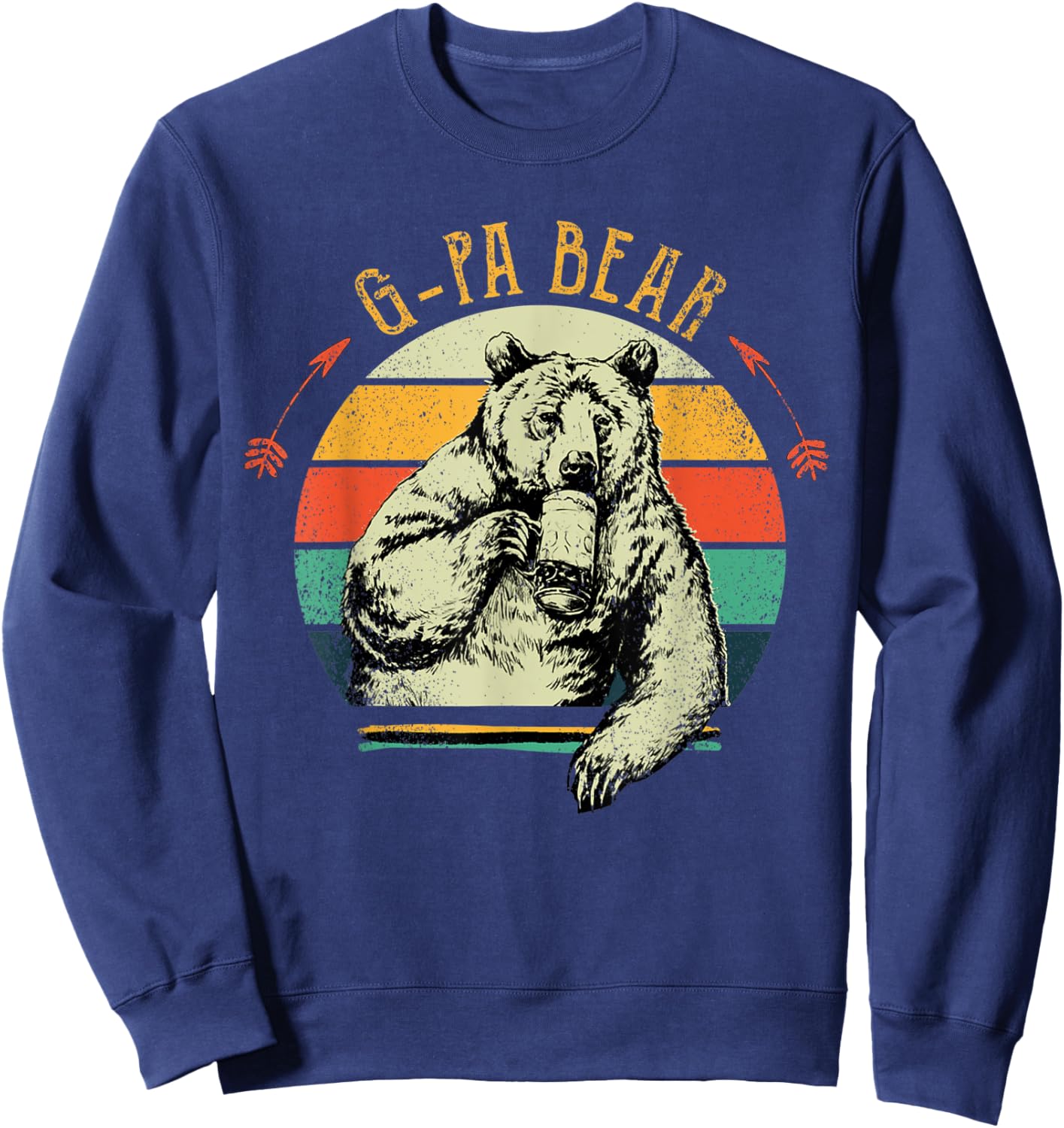 Vintage G-Pa Bear Shirt Funny Fathers Day Sweatshirt - Sweatshirt | Navy