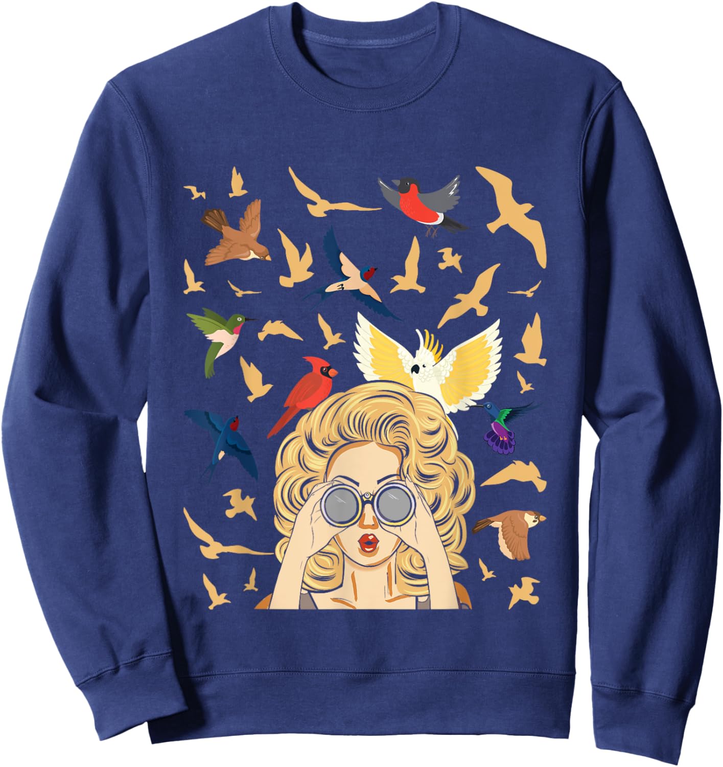 Bird Lover Birding Bird Watching Birder Bird Watcher Sweatshirt - Sweatshirt | Navy