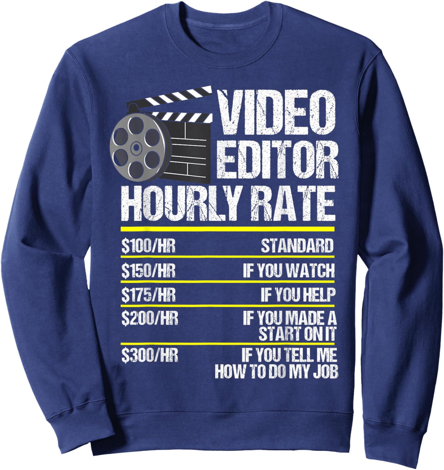 Video Editing Film Making video editor videographer Sweatshirt - Sweatshirt | Navy