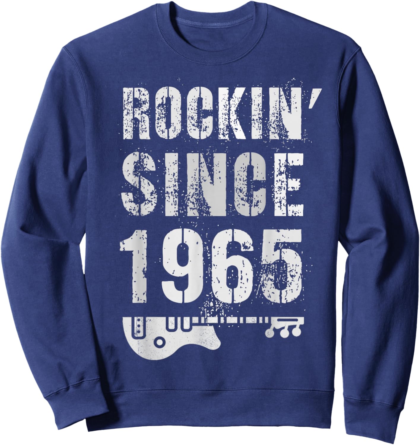 Rockin' Awesome Since 1965 Legendary Rockstar 60th Birthday Sweatshirt - Sweatshirt | Navy