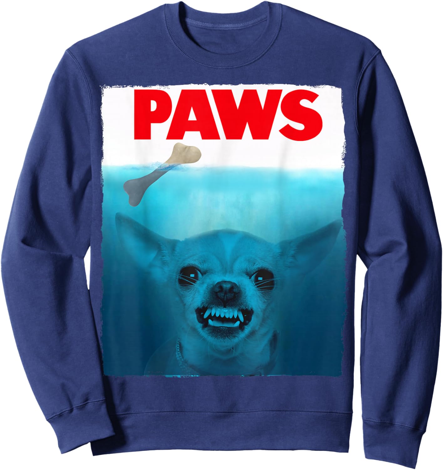 Chihuahua Dog Paws Cute Movie Poster Pet Funny Sweatshirt - Sweatshirt | Navy