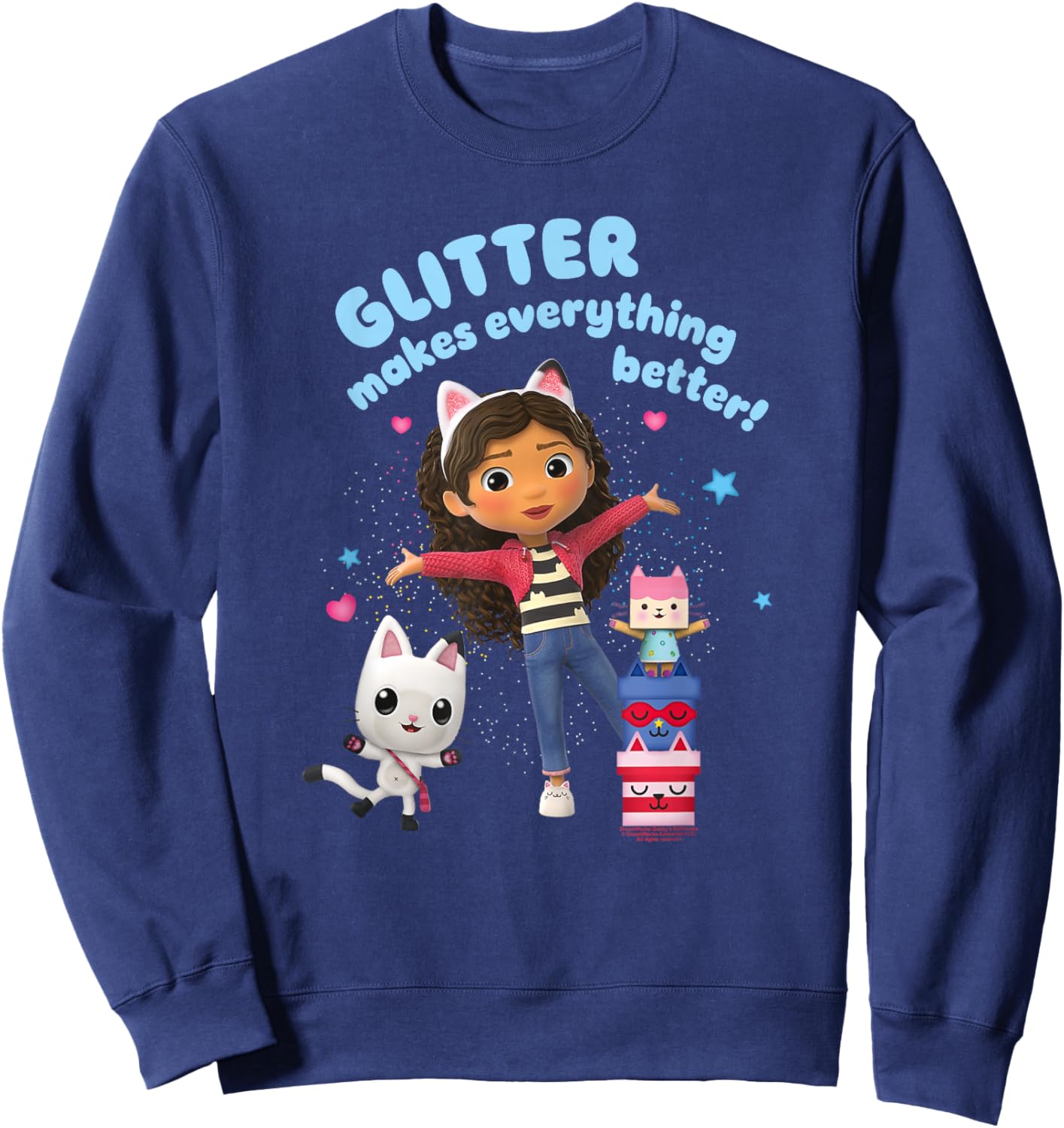 Gabby's Dollhouse Glitter Makes Everything Better Sweatshirt - Sweatshirt | Navy