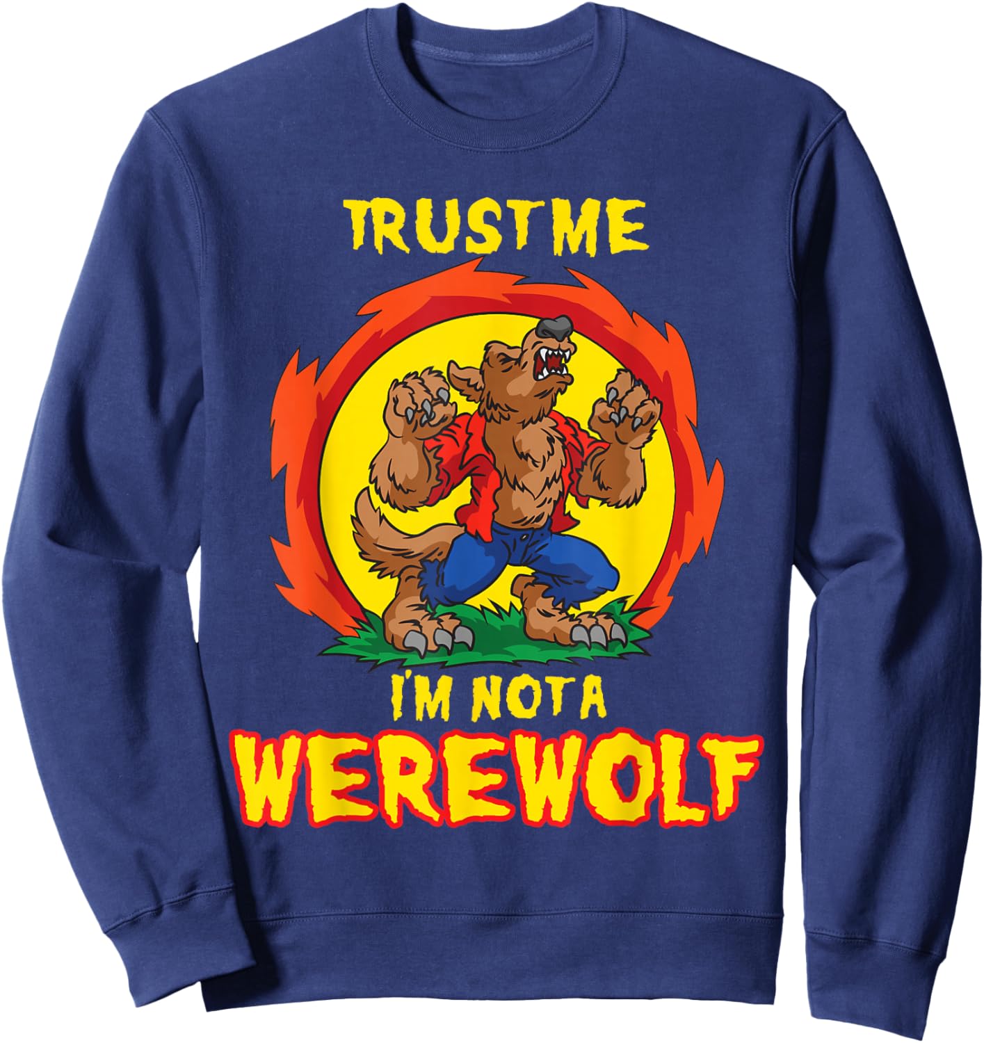Trust Me I'am Not A Werewolf - Were Wolf Howling For Kids Sweatshirt - Sweatshirt | Navy