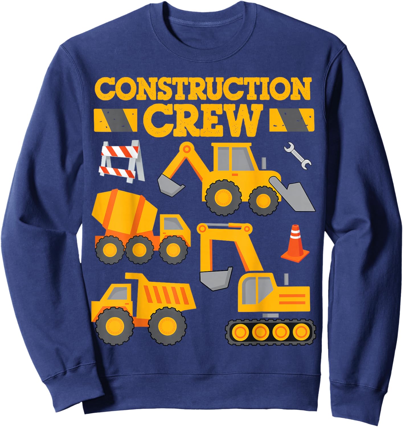 Construction Crew Worker Excavator Shirt Toddler Boys Girls Sweatshirt - Sweatshirt | Navy
