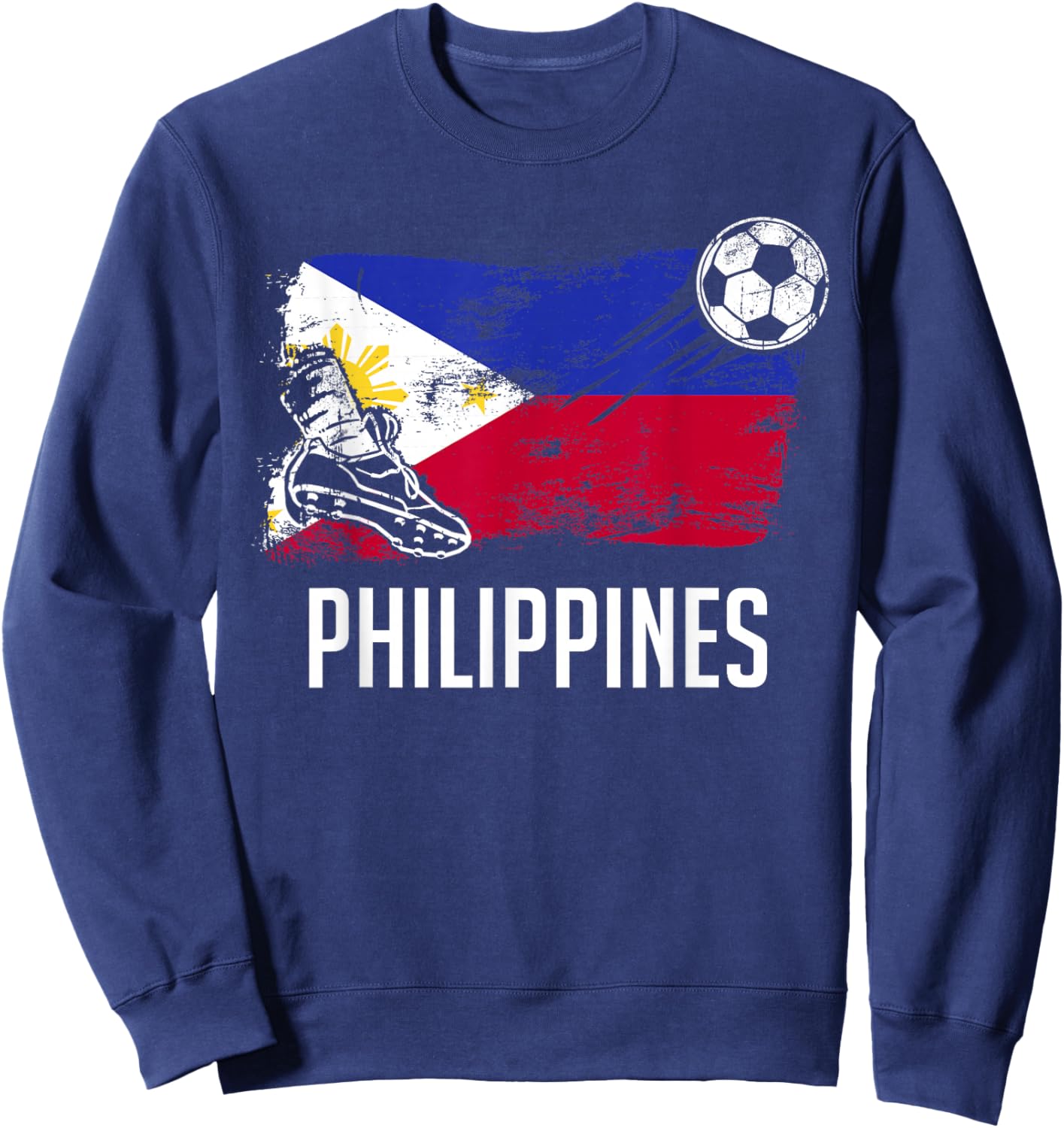 Philippines Flag Jersey Philippine Soccer Team Philippine Sweatshirt - Sweatshirt | Navy