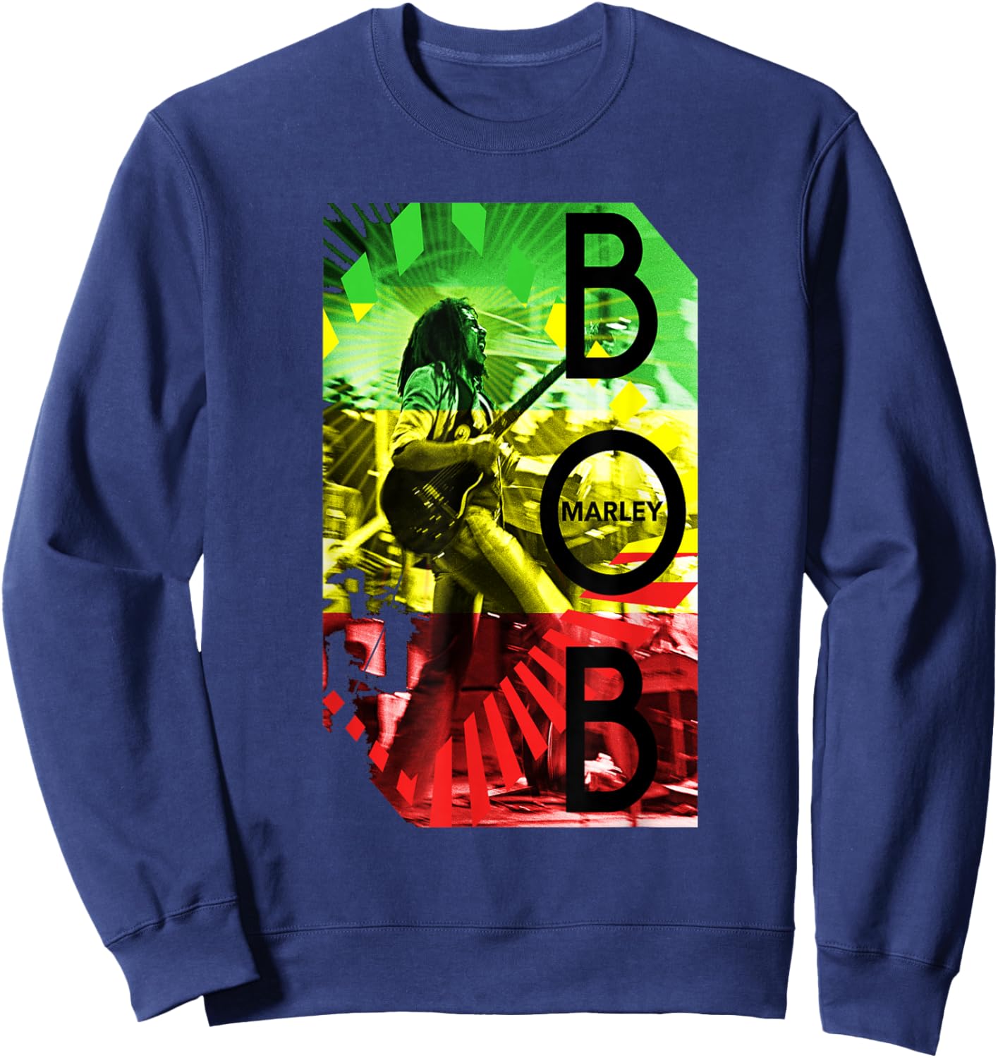 Bob Marley Concert Rasta Stripe Sweatshirt - Sweatshirt | Navy