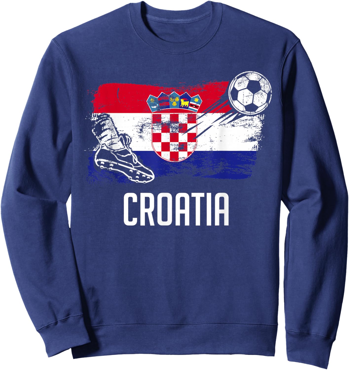 Croatia Flag Jersey Croatian Soccer Team Croatian Sweatshirt - Sweatshirt | Navy