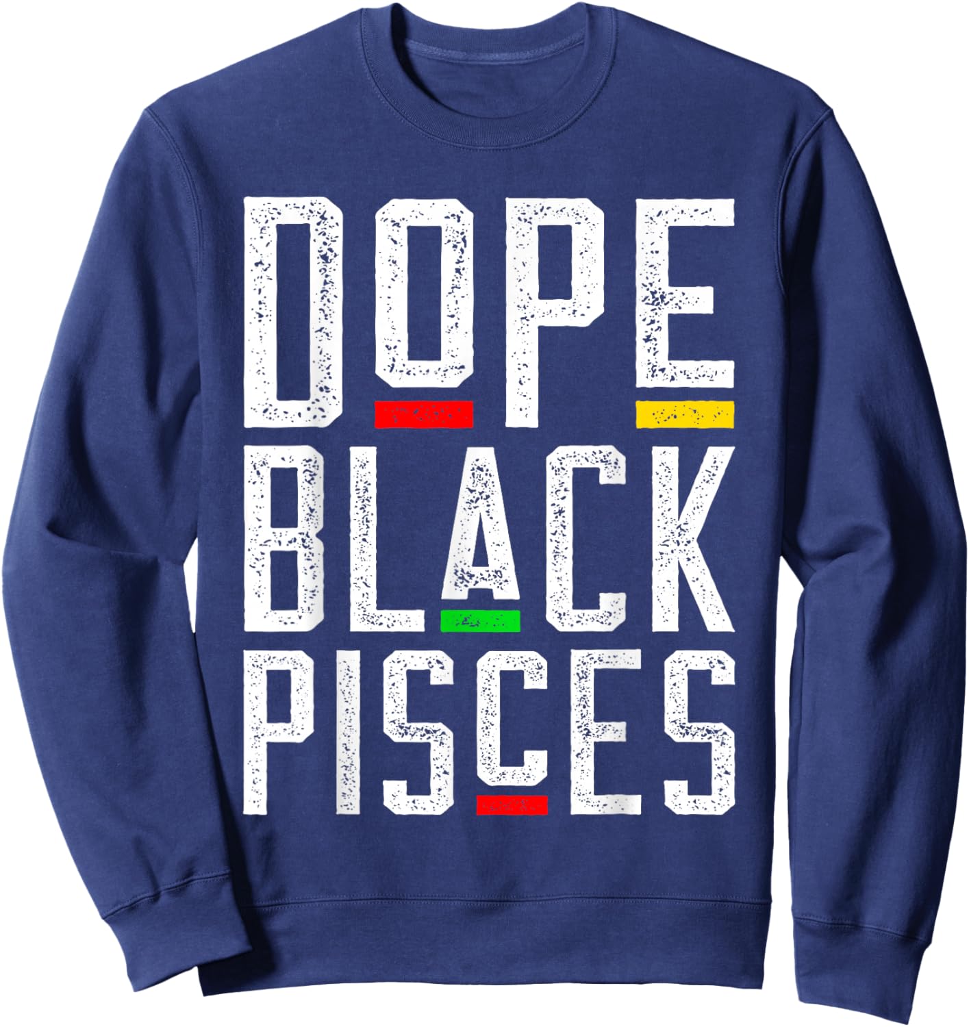 Dope Black Pisces Zodiac Sign Astrology Sweatshirt - Sweatshirt | Navy