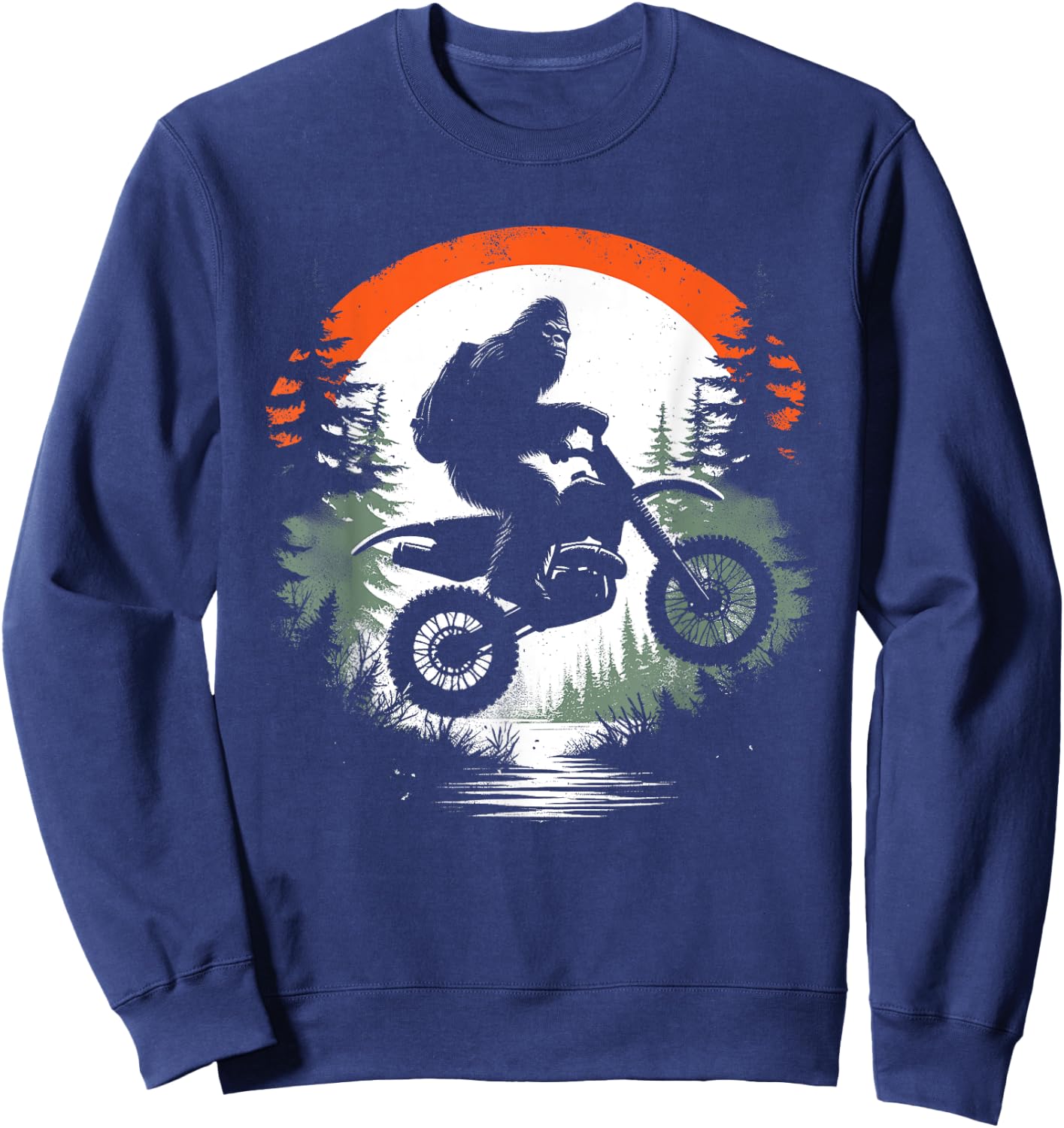 Bigfoot Dirtbike - Funny Bigfoot Sasquatch Bike Lover Sweatshirt - Sweatshirt | Navy