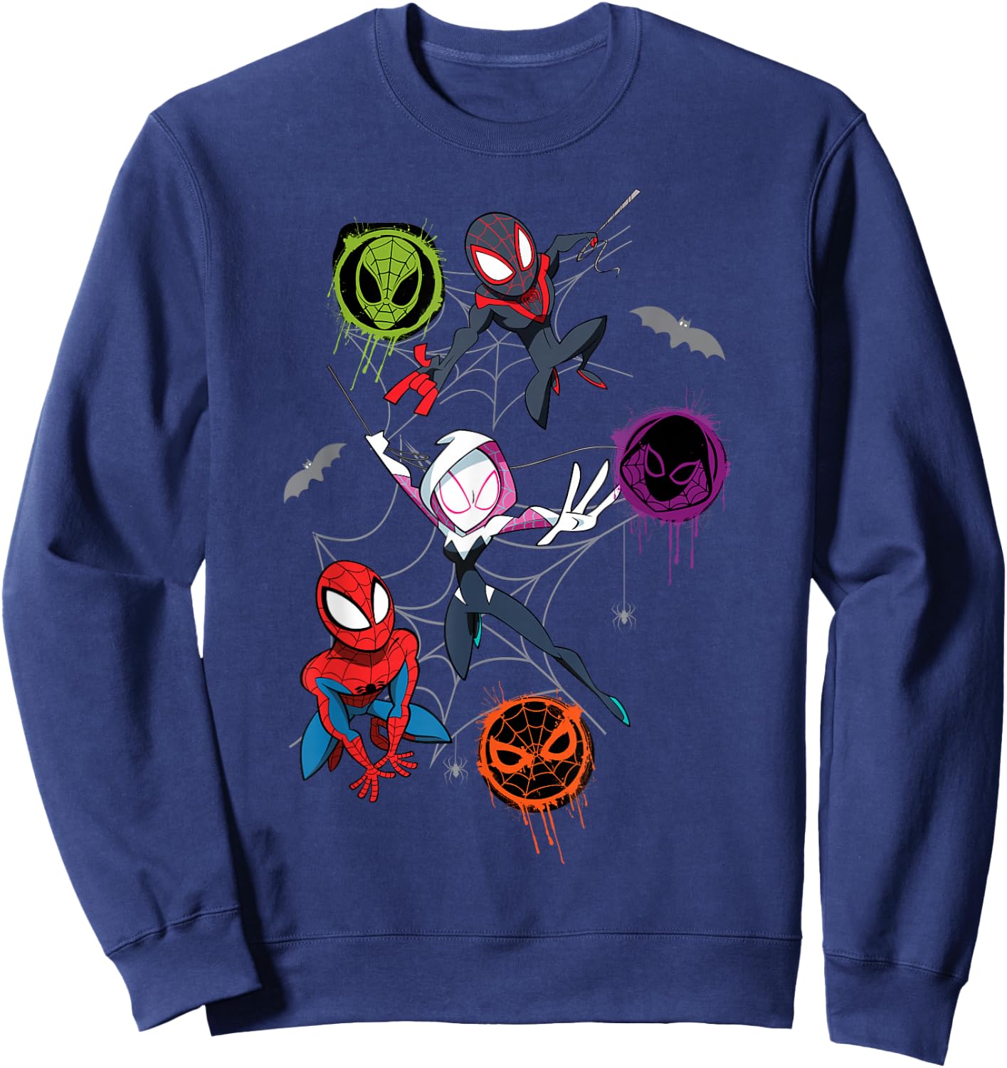 Marvel Spider-Man and Spider-Verse Pals Halloween Adventure Small Sweatshirt - Sweatshirt | Navy