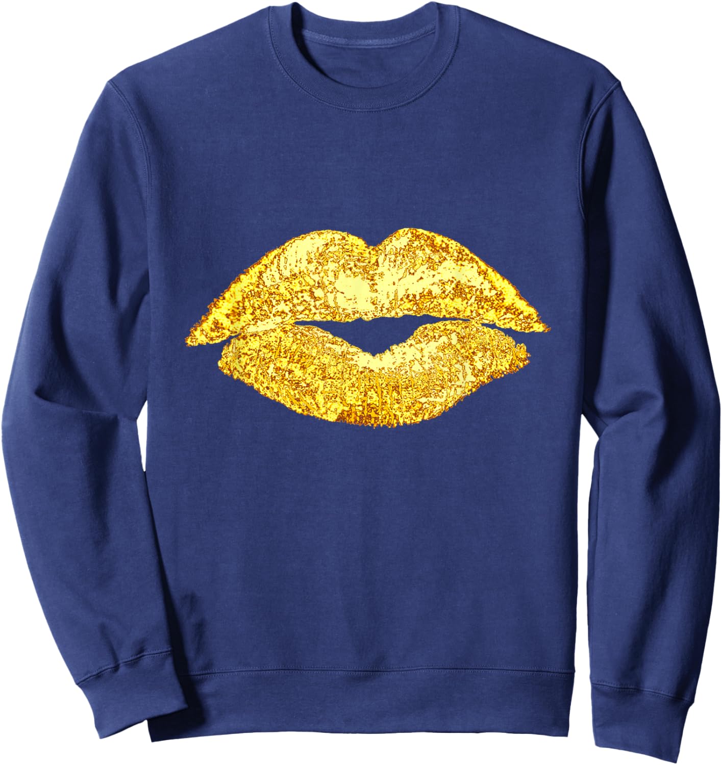 Sexy Women Graphic Lips, Women Illustration Graphic Lips Sweatshirt - Sweatshirt | Navy
