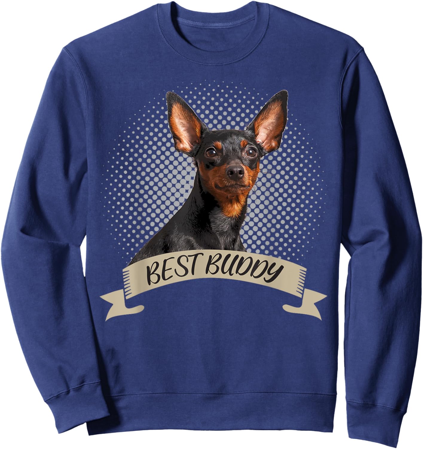 Miniature Pinscher Best Buddy Pet Portrait Sweatshirt - Sweatshirt | Navy