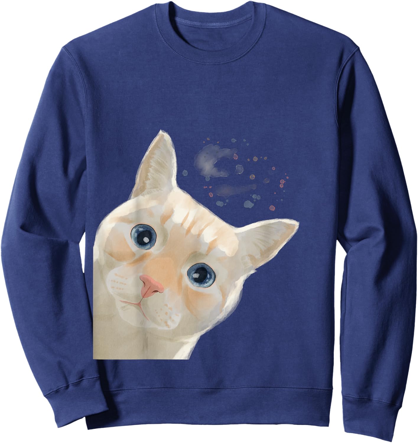 Funny Colorpoint Shorthair Curious Flame Point Siamese Cat Sweatshirt - Sweatshirt | Navy