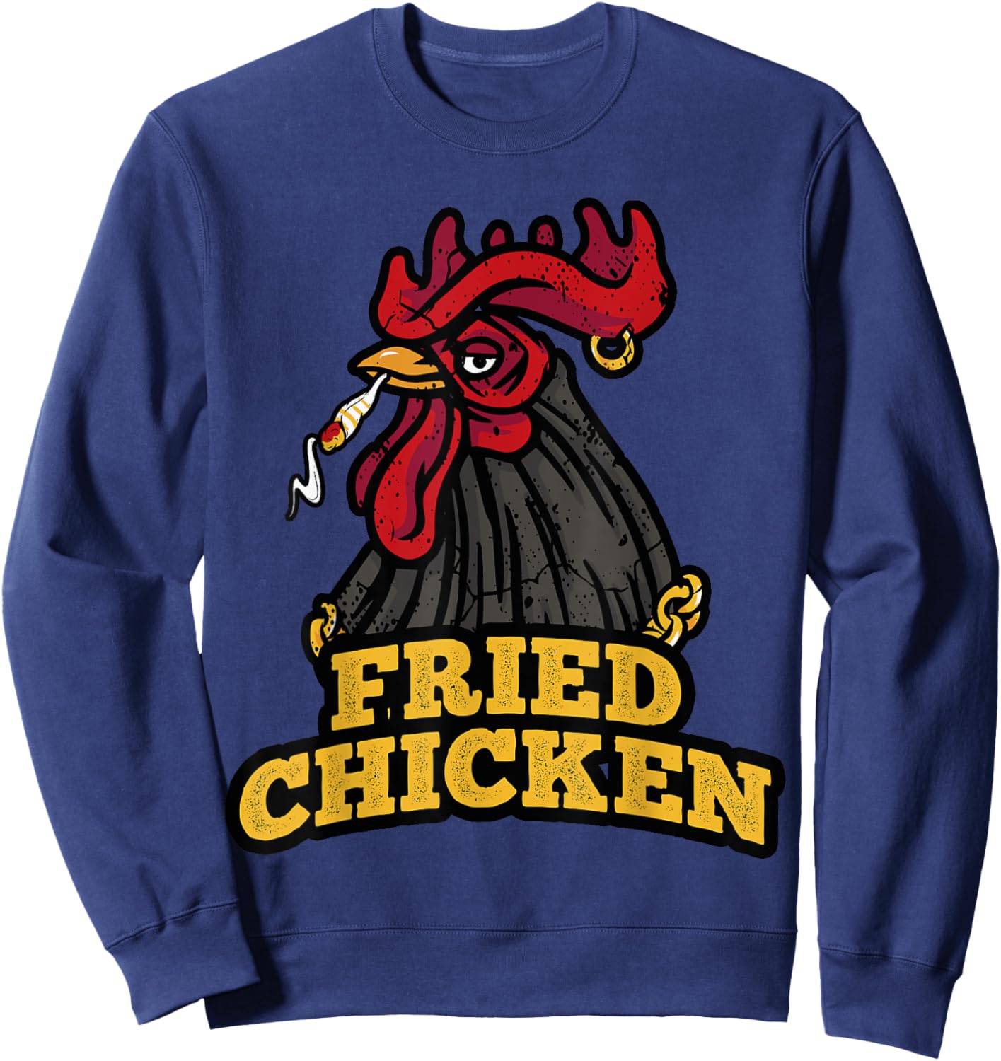 Marijuana Funny Stoner Weed Cannabis - Fried Chicken Sweatshirt - Sweatshirt | Navy