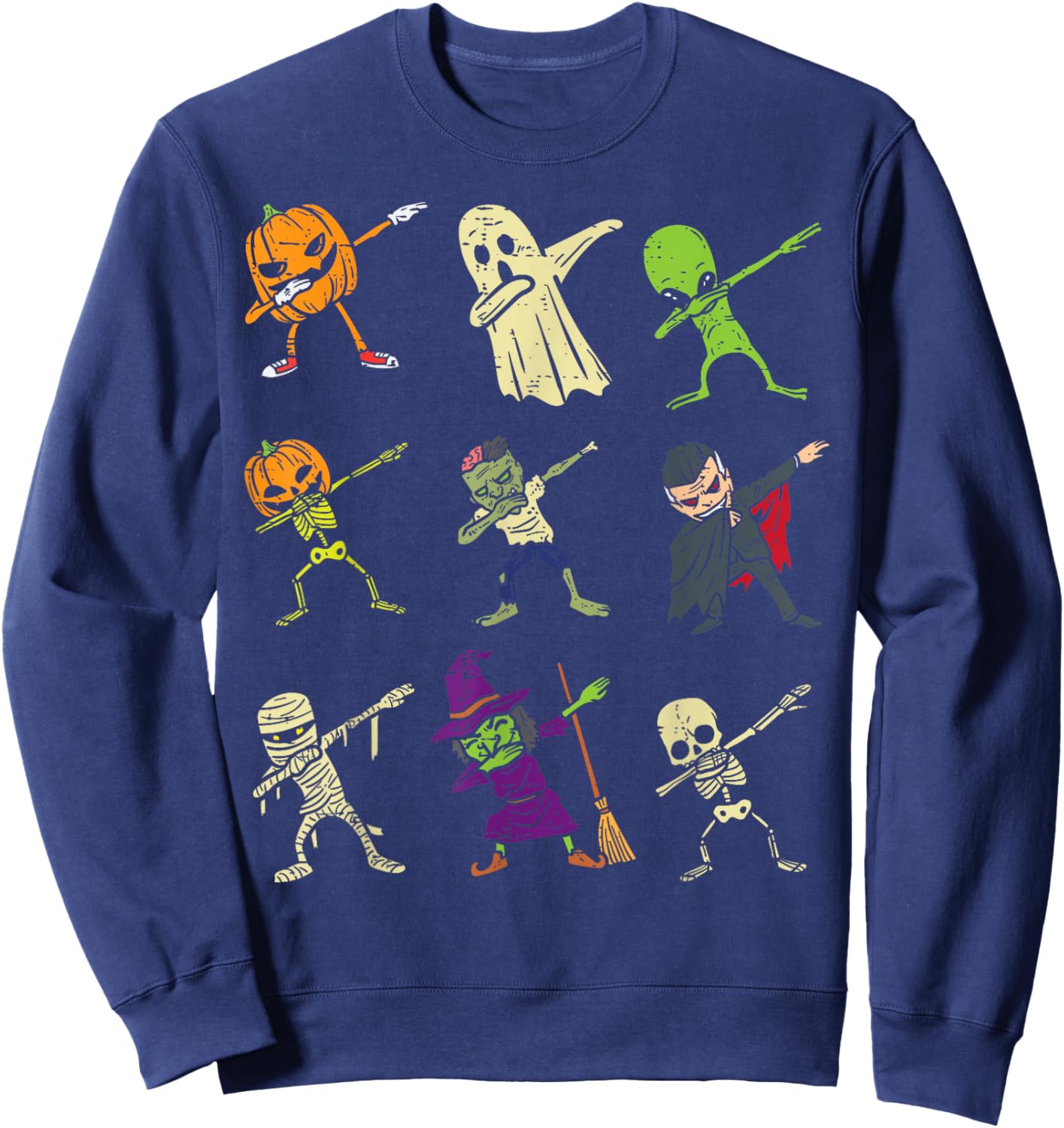Dab Pumpkin Skeleton Ghost Alien Zombie Halloween Boys Kids Sweatshirt - Sweatshirt | Navy