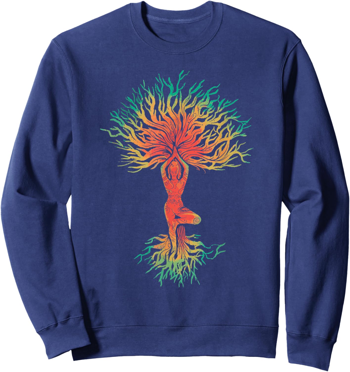 Woman in yoga pose tree Sweatshirt - Sweatshirt | Navy