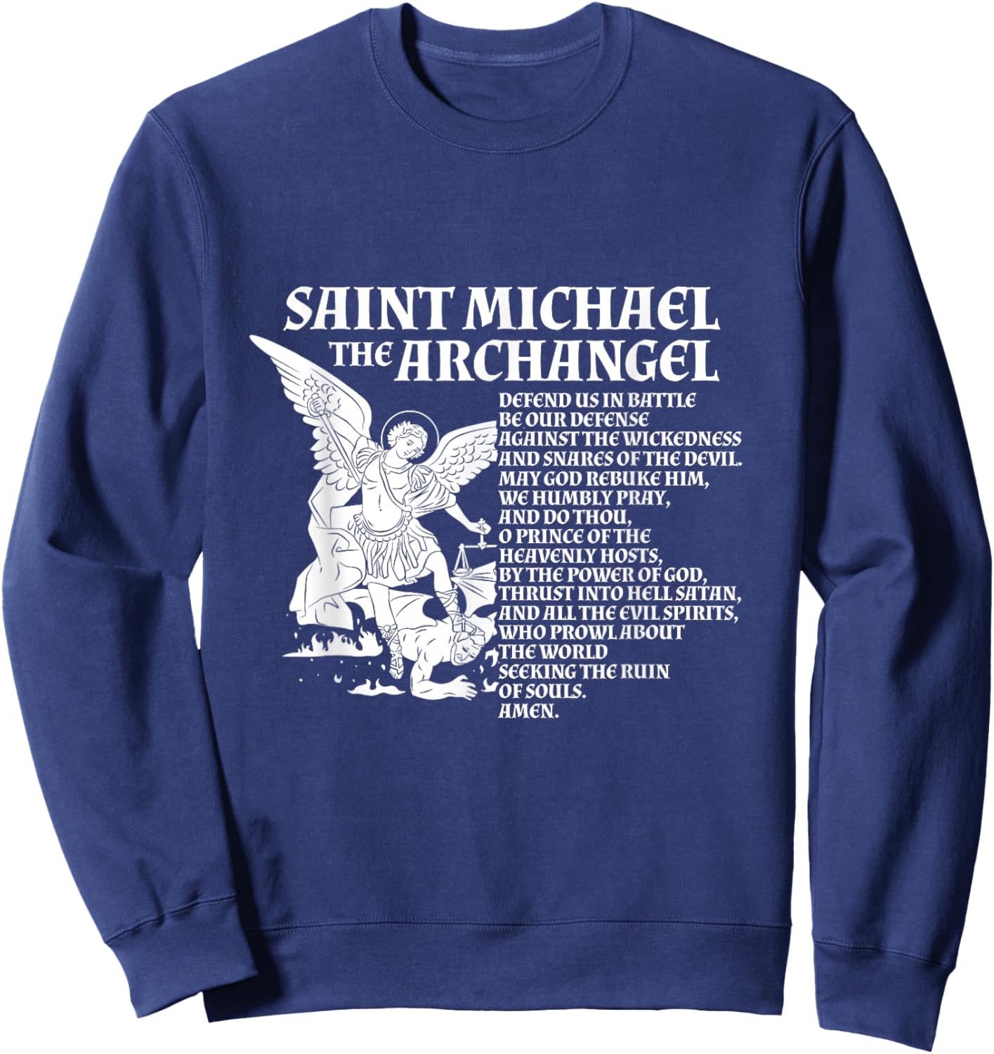 St Michael The Archangel Prayer Sweatshirt - Sweatshirt | Navy